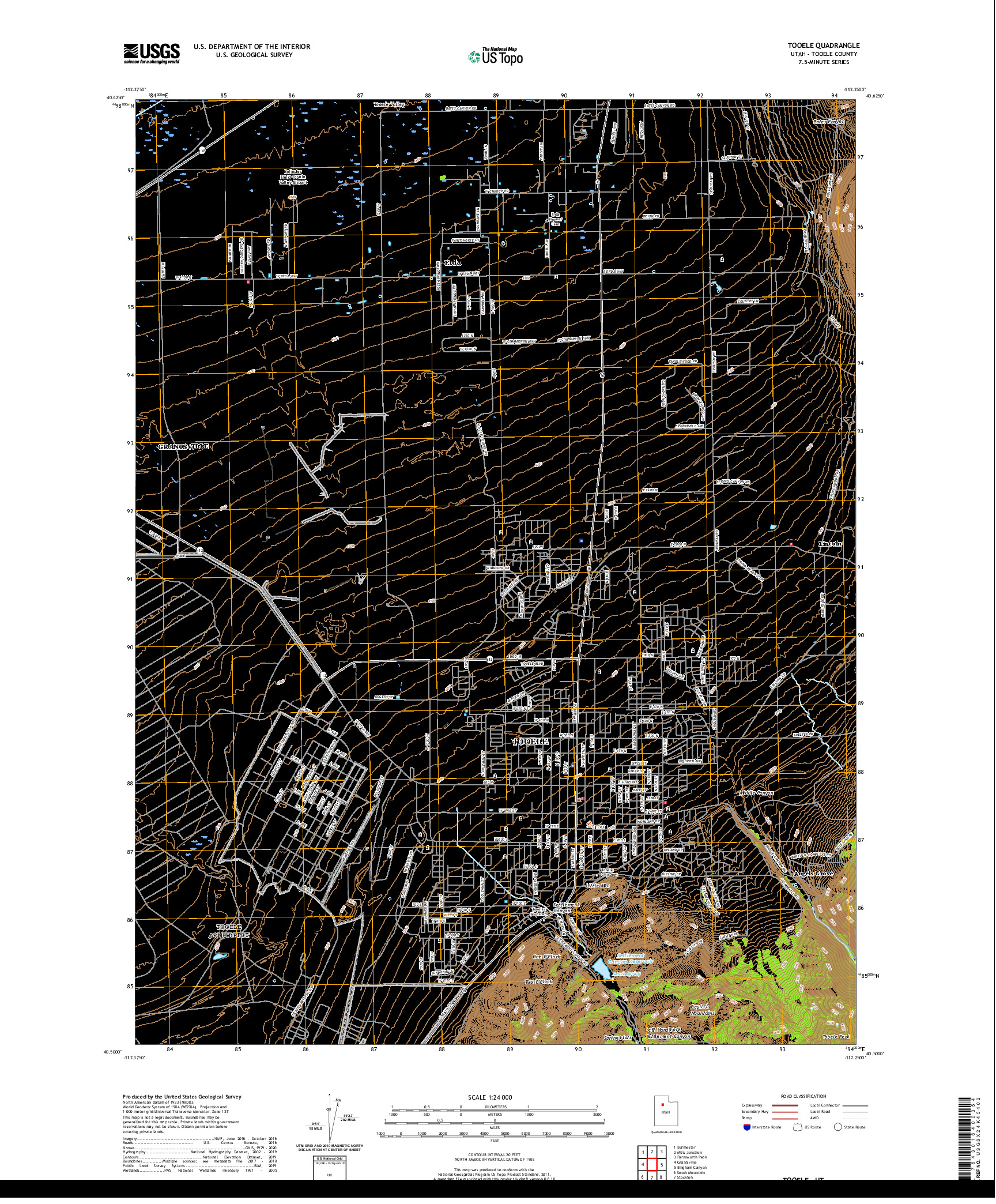 USGS US TOPO 7.5-MINUTE MAP FOR TOOELE, UT 2020