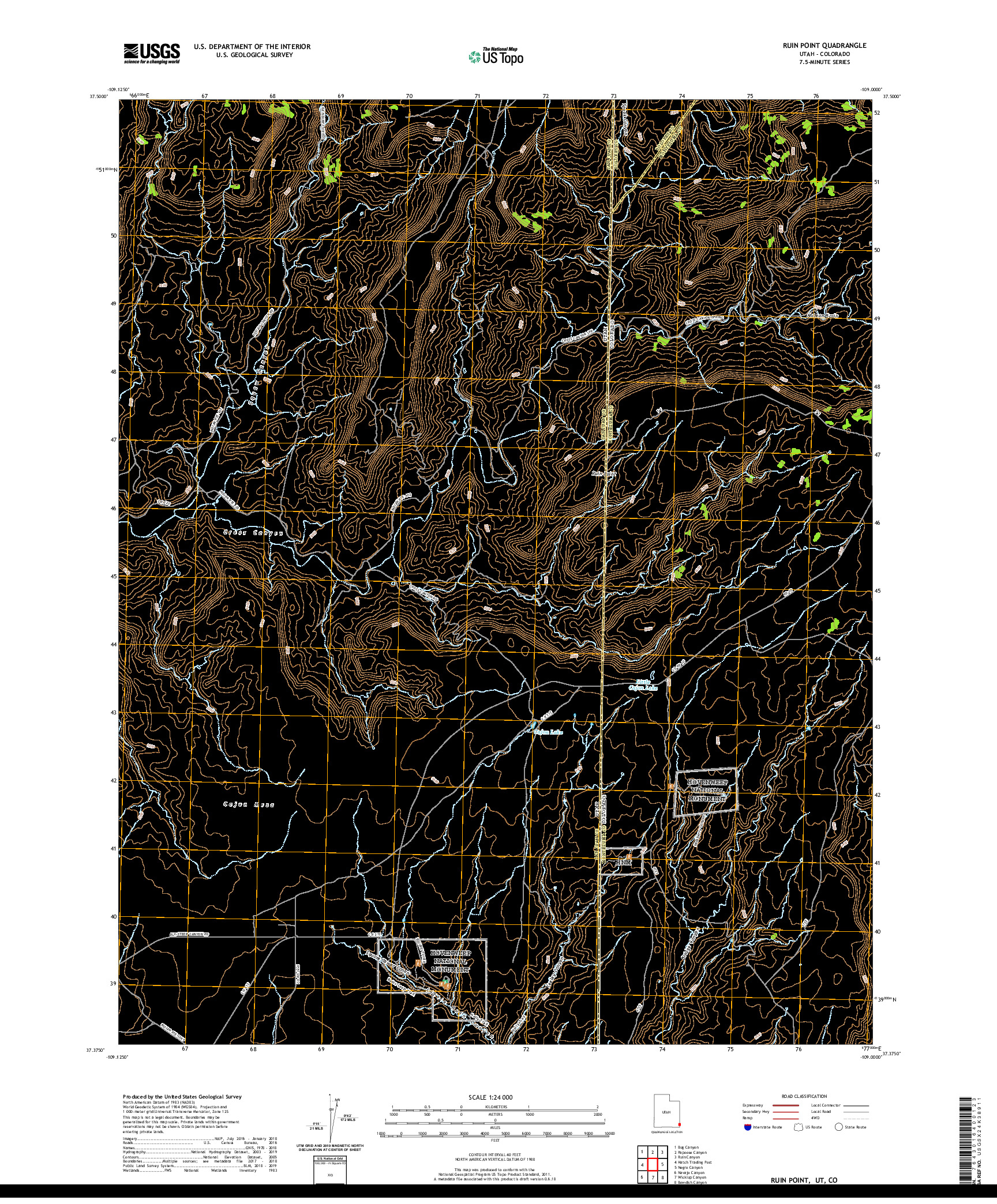 USGS US TOPO 7.5-MINUTE MAP FOR RUIN POINT, UT,CO 2020