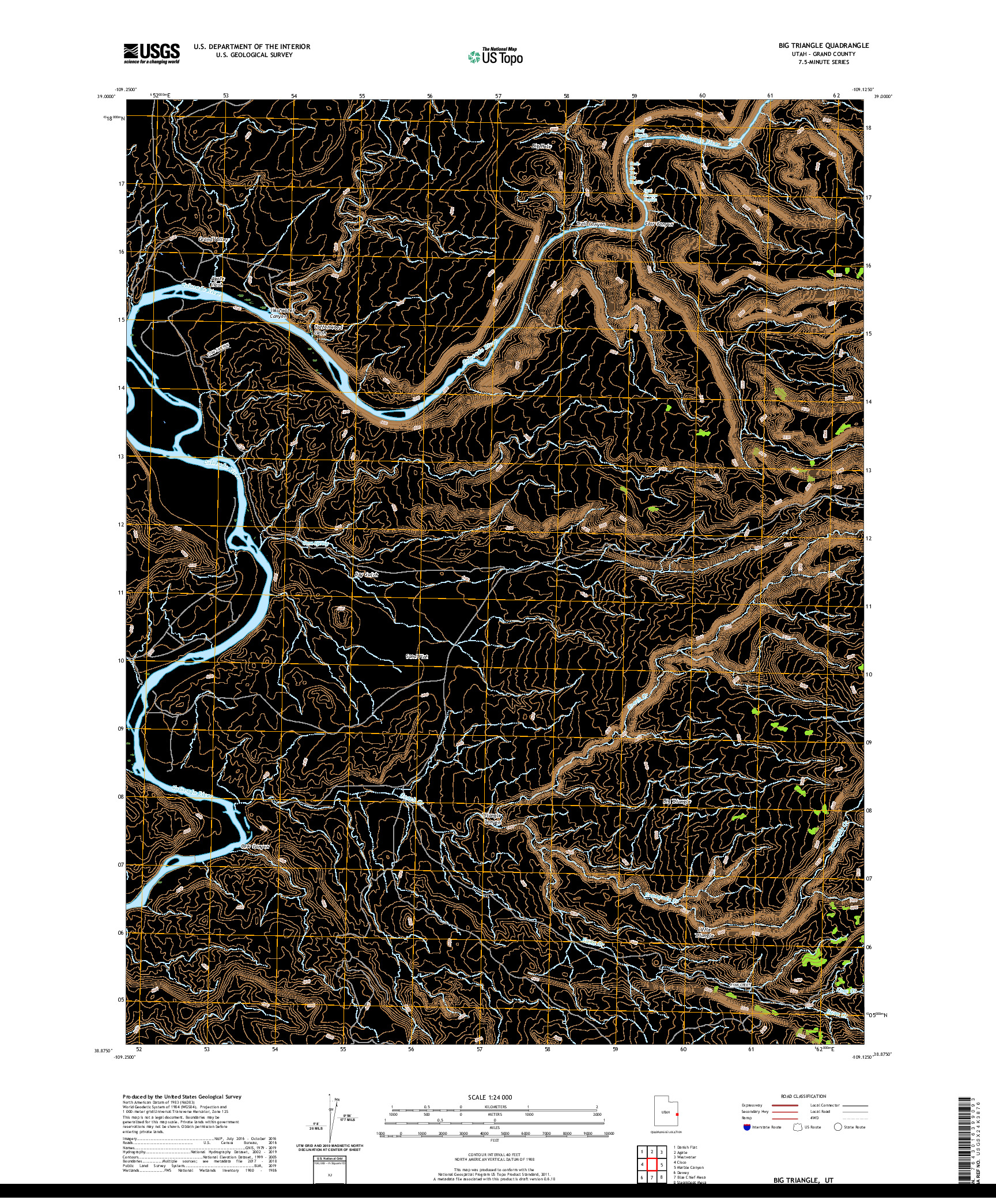 USGS US TOPO 7.5-MINUTE MAP FOR BIG TRIANGLE, UT 2020