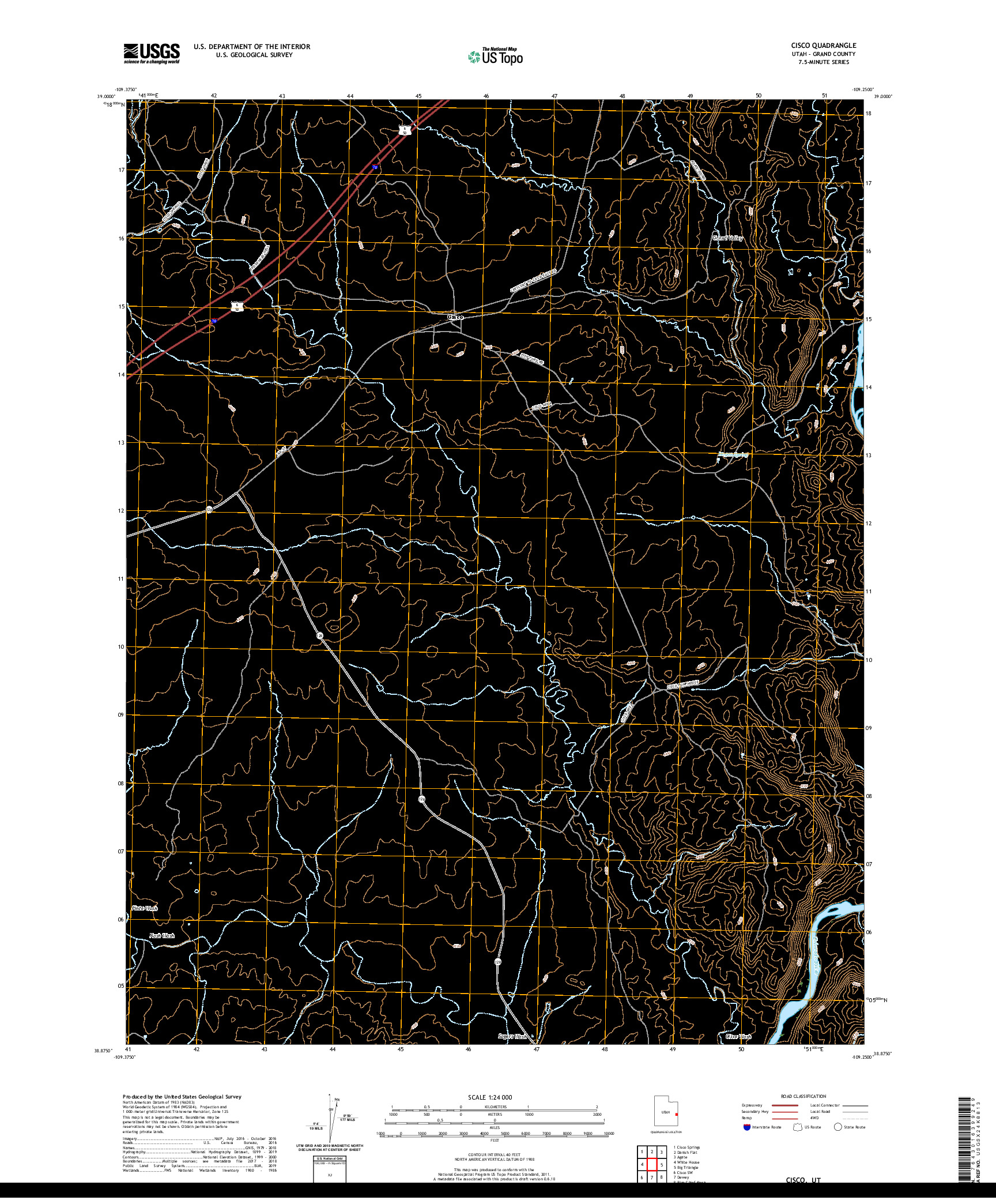 USGS US TOPO 7.5-MINUTE MAP FOR CISCO, UT 2020