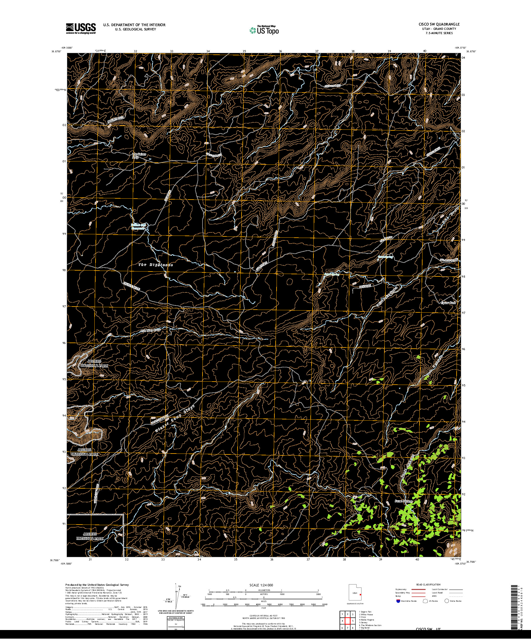 USGS US TOPO 7.5-MINUTE MAP FOR CISCO SW, UT 2020