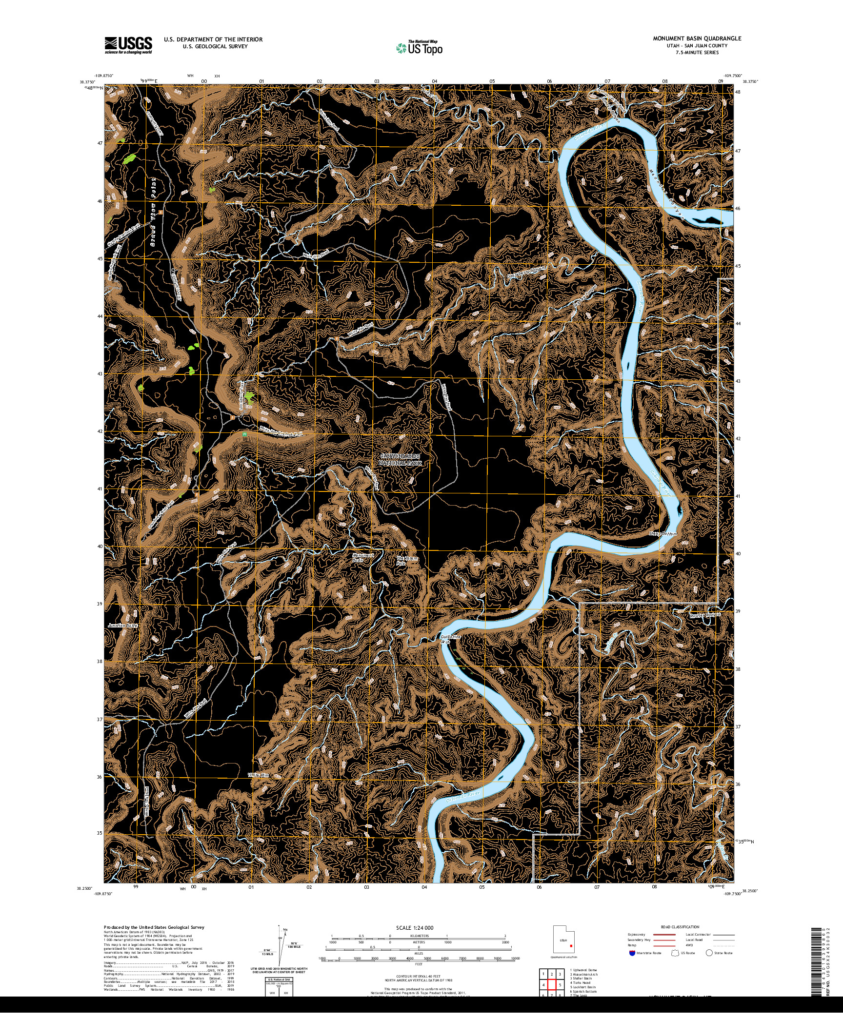 USGS US TOPO 7.5-MINUTE MAP FOR MONUMENT BASIN, UT 2020