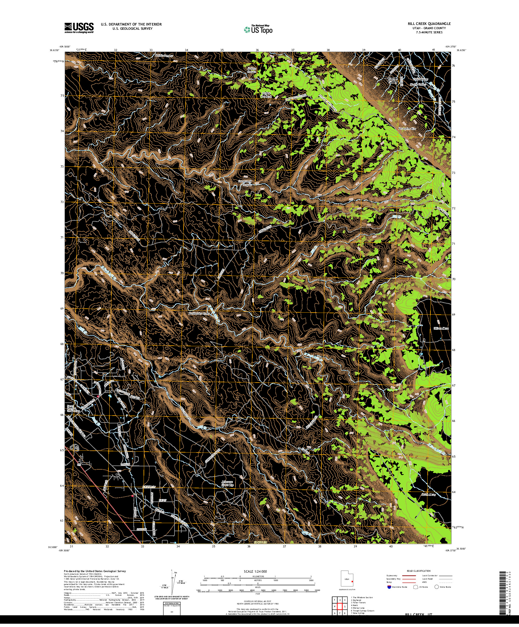 USGS US TOPO 7.5-MINUTE MAP FOR RILL CREEK, UT 2020