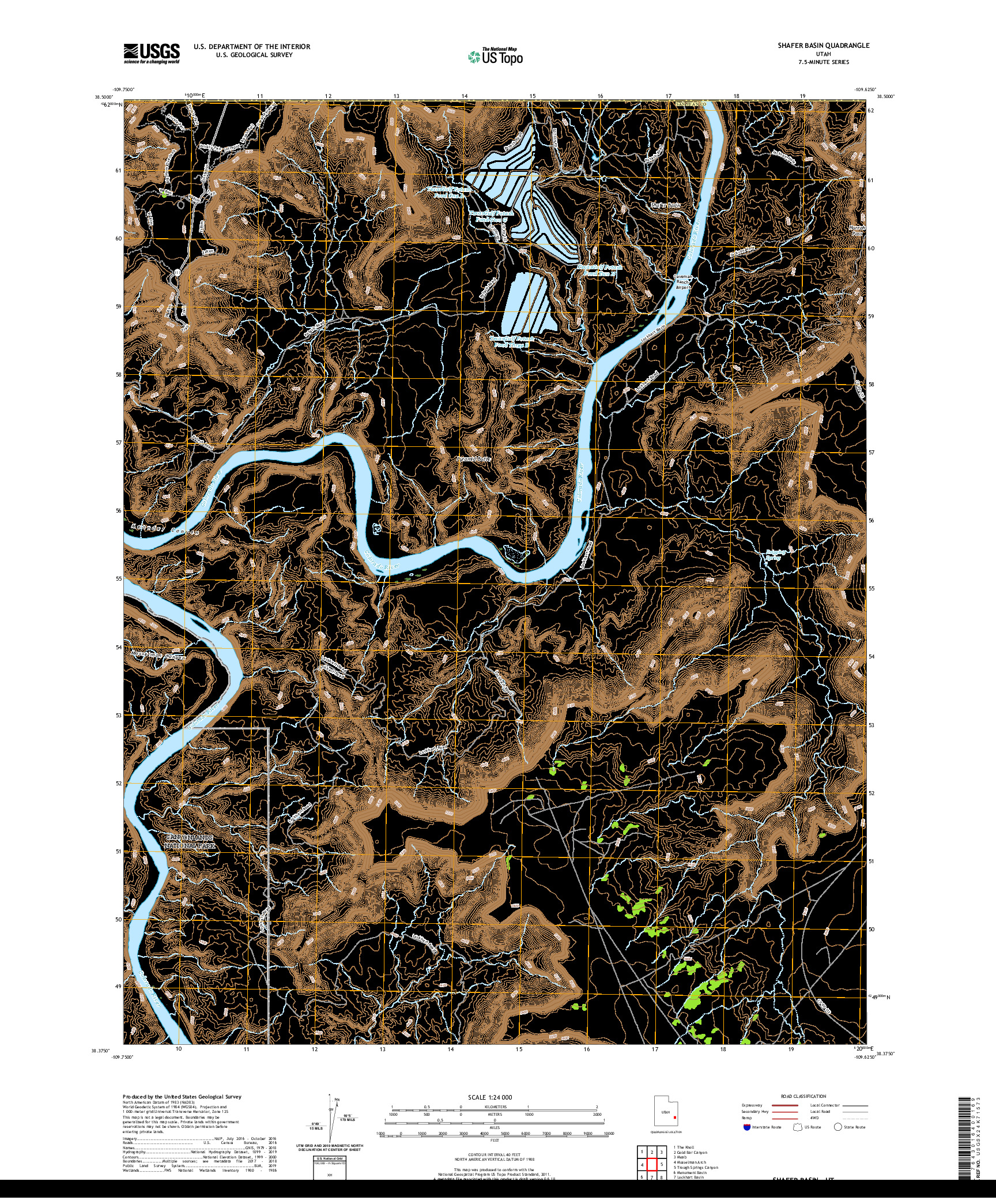 USGS US TOPO 7.5-MINUTE MAP FOR SHAFER BASIN, UT 2020