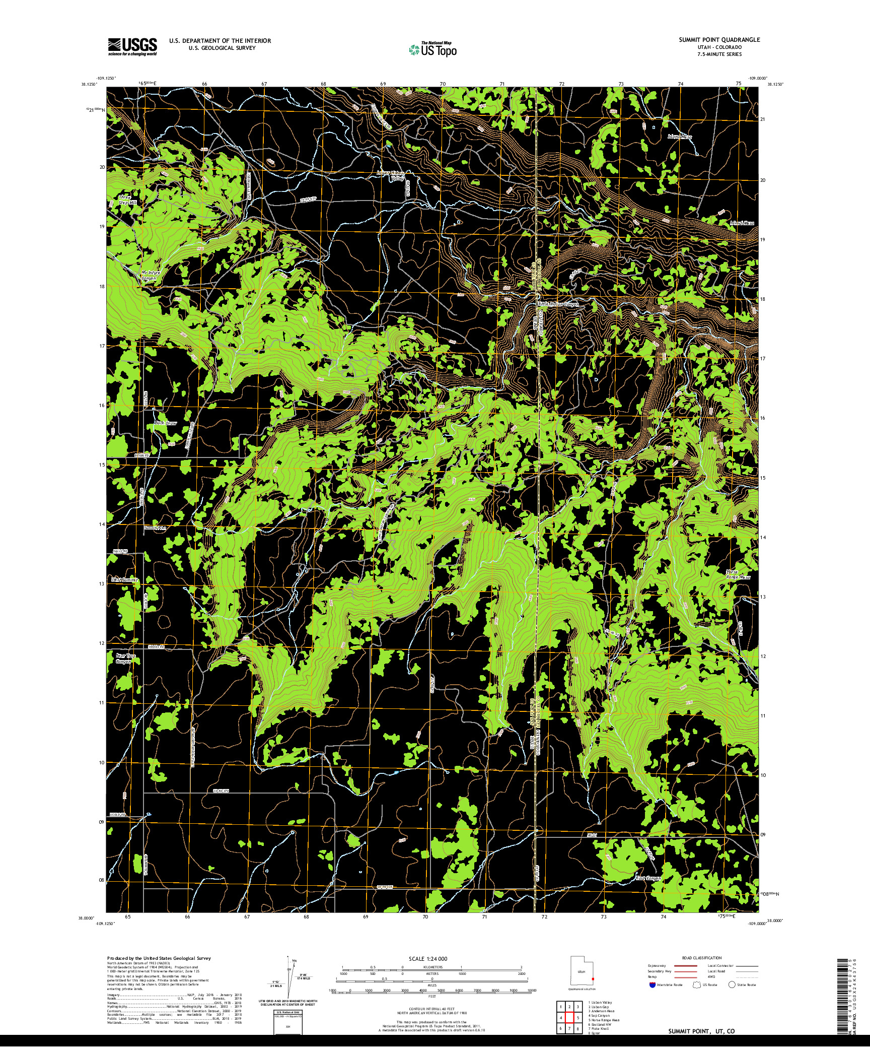 USGS US TOPO 7.5-MINUTE MAP FOR SUMMIT POINT, UT,CO 2020