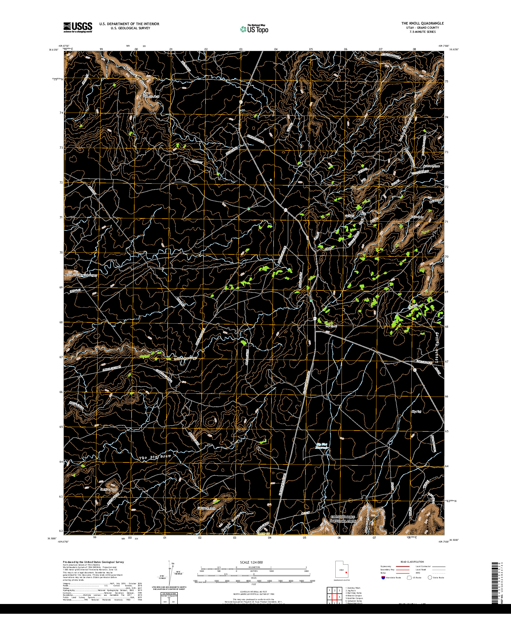 USGS US TOPO 7.5-MINUTE MAP FOR THE KNOLL, UT 2020