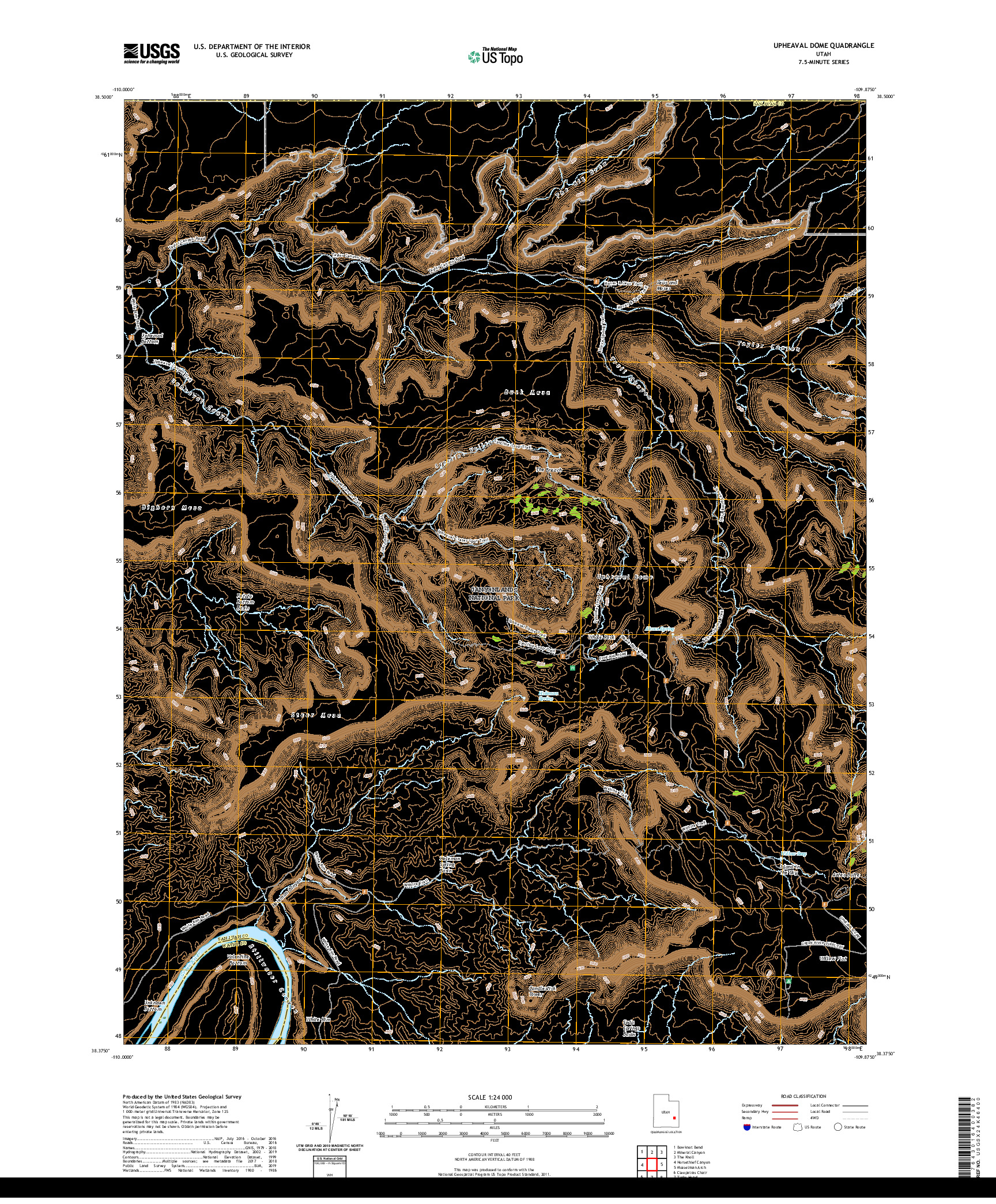 USGS US TOPO 7.5-MINUTE MAP FOR UPHEAVAL DOME, UT 2020