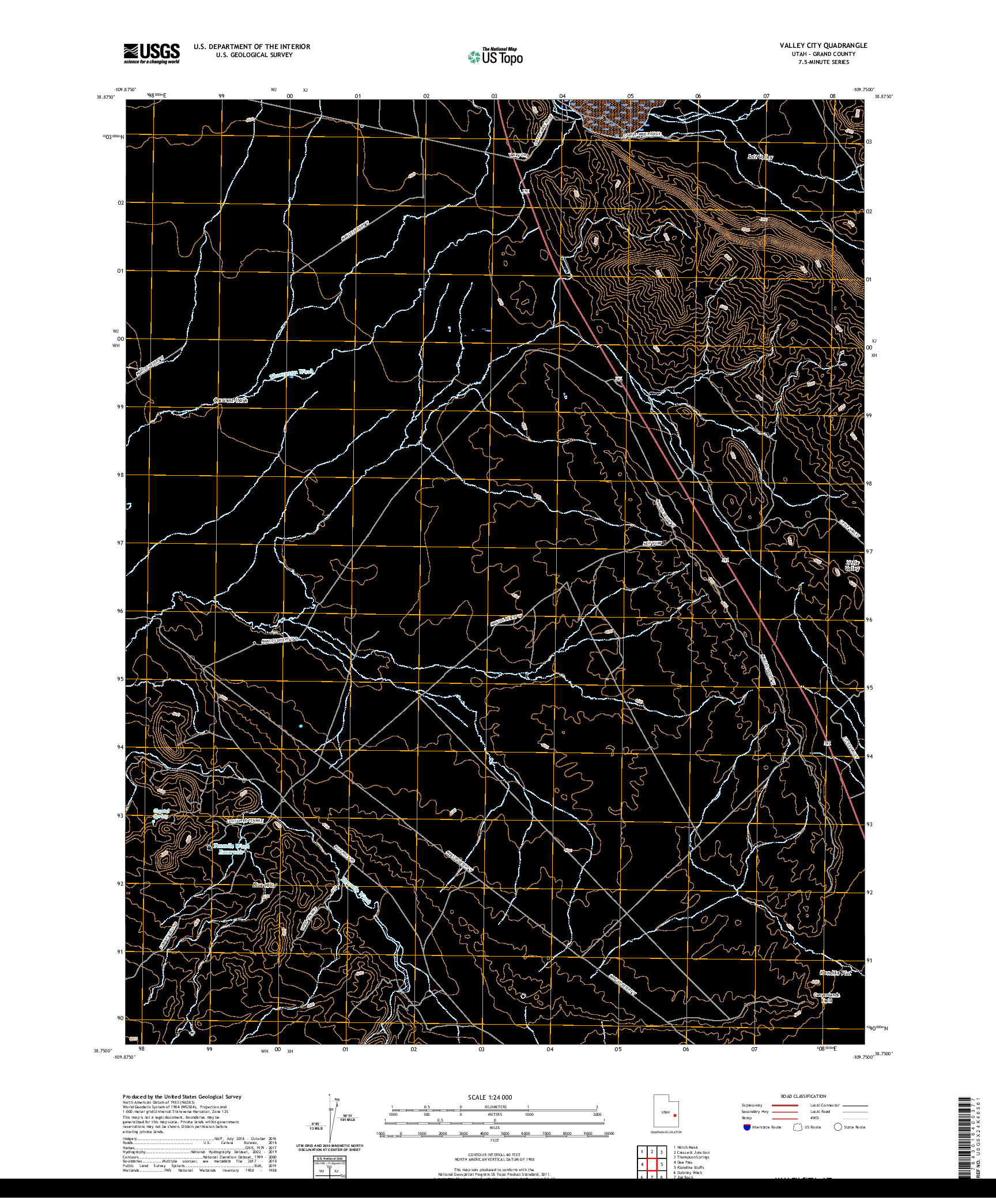 USGS US TOPO 7.5-MINUTE MAP FOR VALLEY CITY, UT 2020