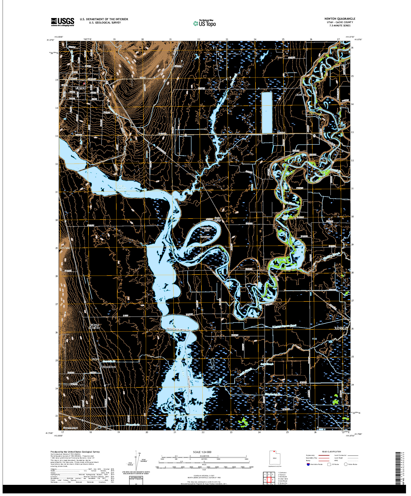 USGS US TOPO 7.5-MINUTE MAP FOR NEWTON, UT 2020