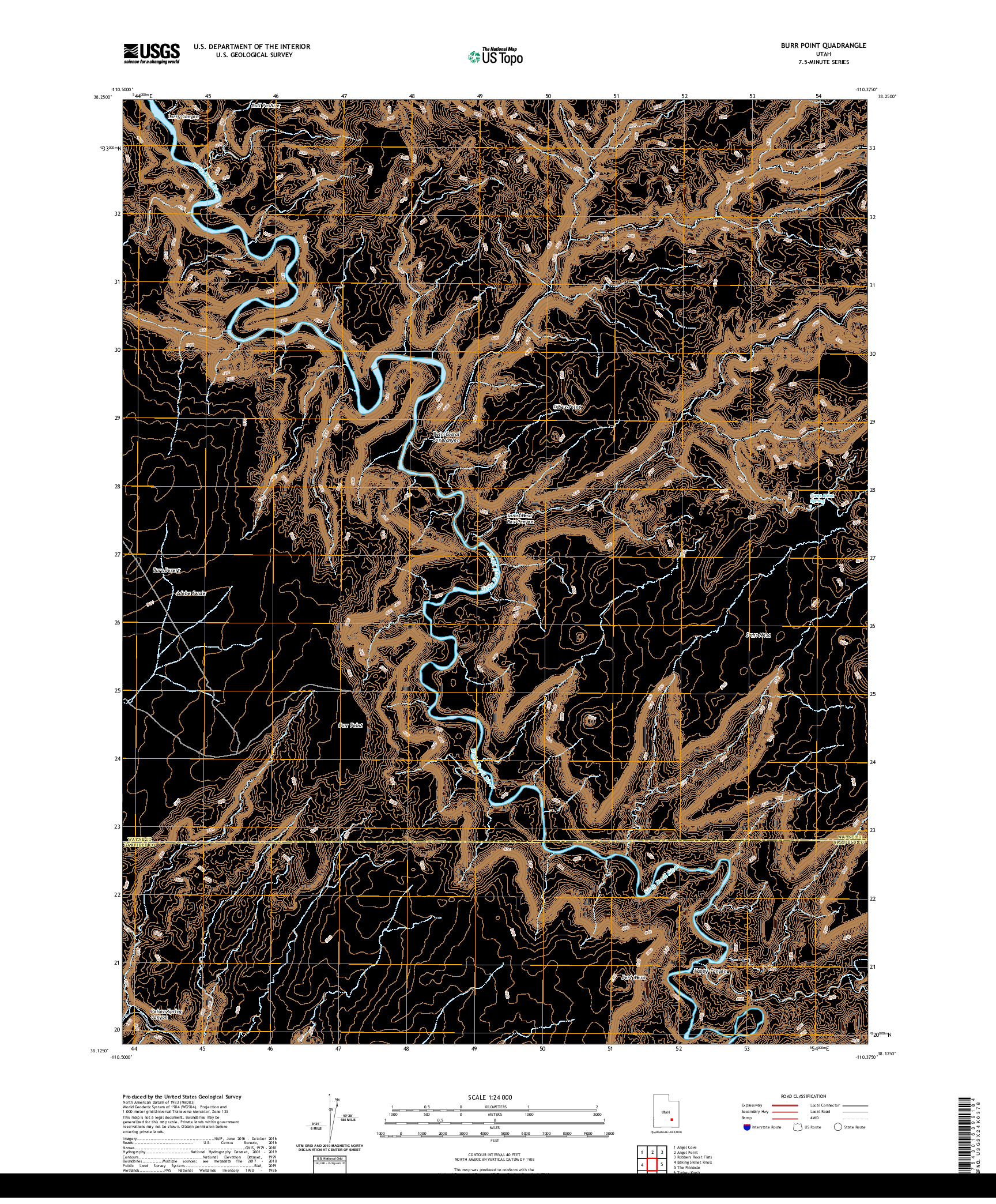 USGS US TOPO 7.5-MINUTE MAP FOR BURR POINT, UT 2020