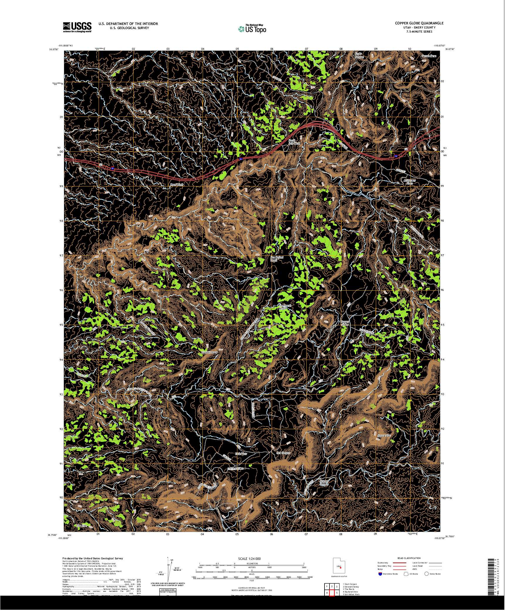 USGS US TOPO 7.5-MINUTE MAP FOR COPPER GLOBE, UT 2020