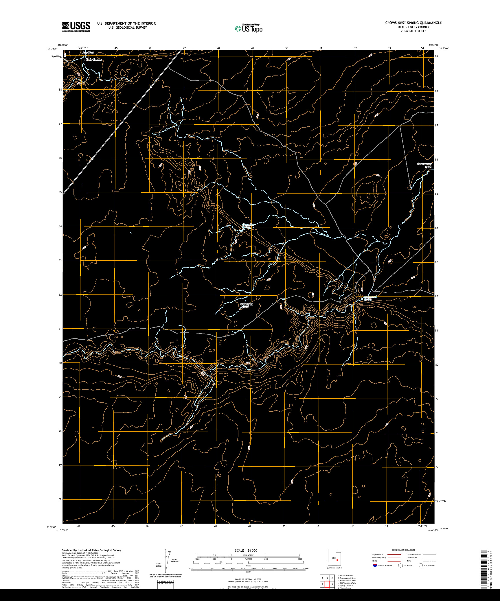 USGS US TOPO 7.5-MINUTE MAP FOR CROWS NEST SPRING, UT 2020