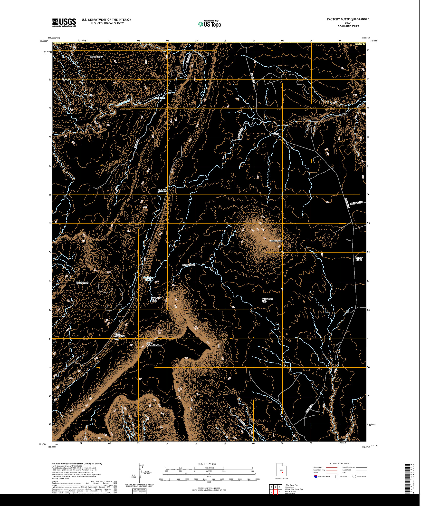 USGS US TOPO 7.5-MINUTE MAP FOR FACTORY BUTTE, UT 2020