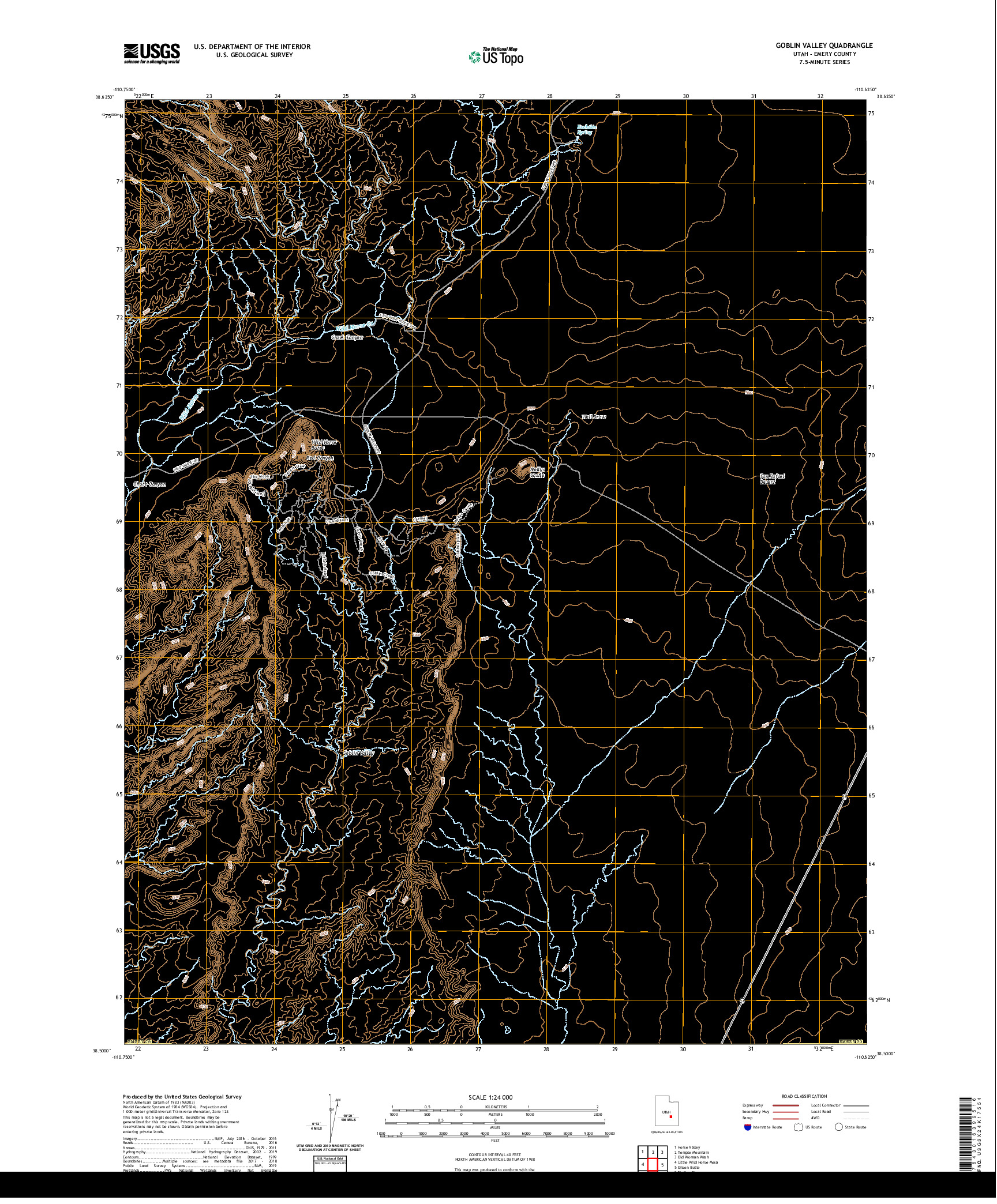 USGS US TOPO 7.5-MINUTE MAP FOR GOBLIN VALLEY, UT 2020