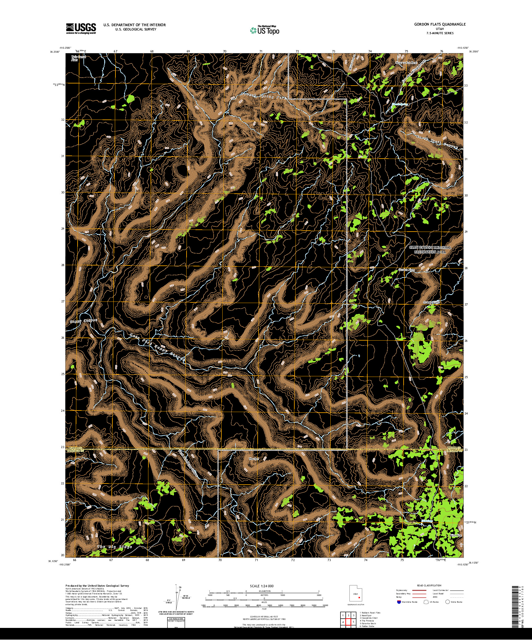 USGS US TOPO 7.5-MINUTE MAP FOR GORDON FLATS, UT 2020