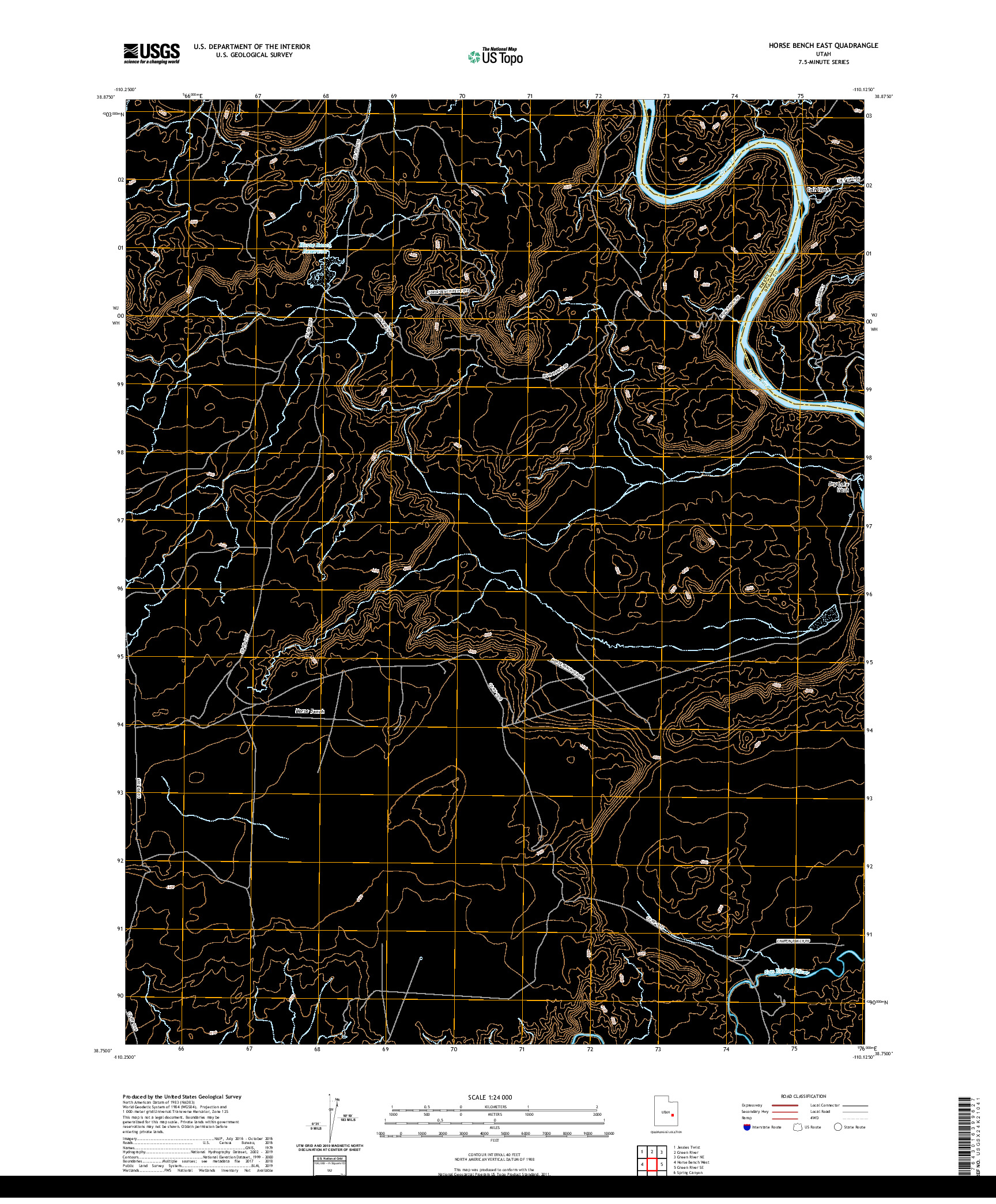 USGS US TOPO 7.5-MINUTE MAP FOR HORSE BENCH EAST, UT 2020