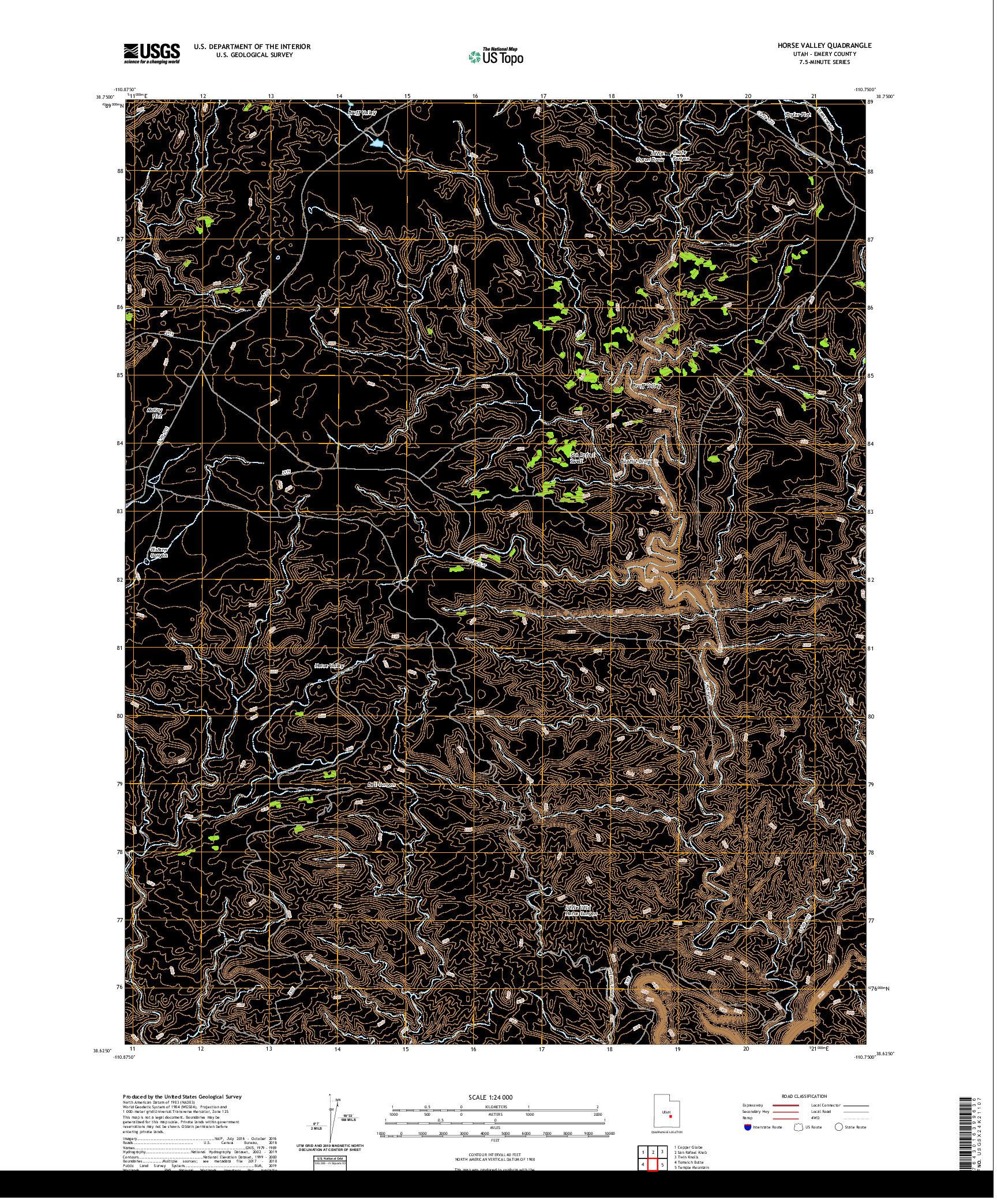 USGS US TOPO 7.5-MINUTE MAP FOR HORSE VALLEY, UT 2020