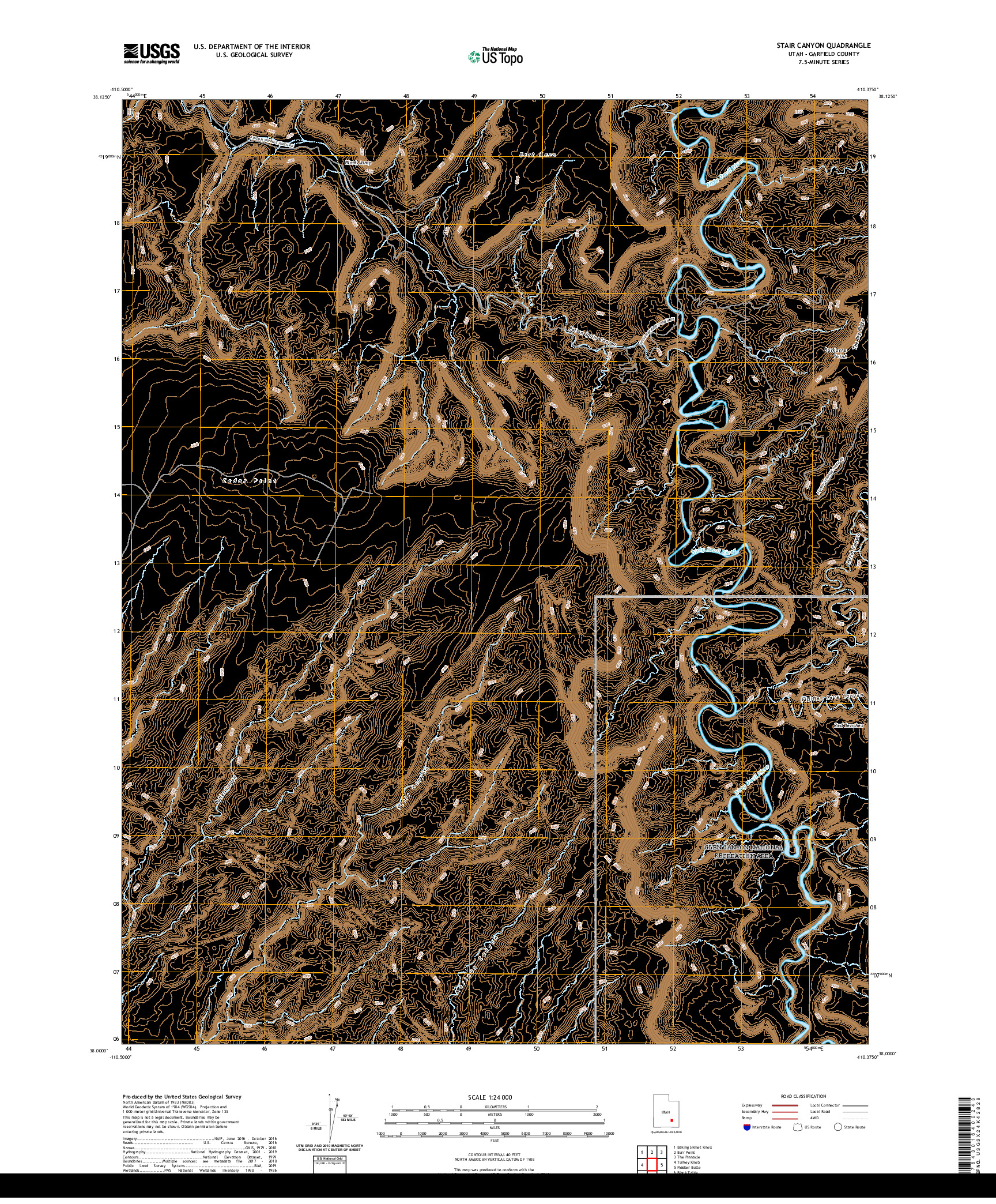 USGS US TOPO 7.5-MINUTE MAP FOR STAIR CANYON, UT 2020