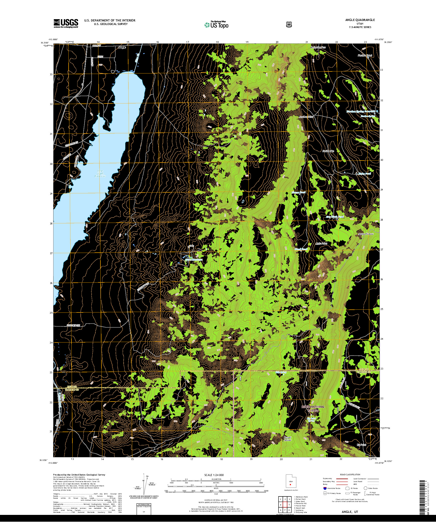 USGS US TOPO 7.5-MINUTE MAP FOR ANGLE, UT 2020