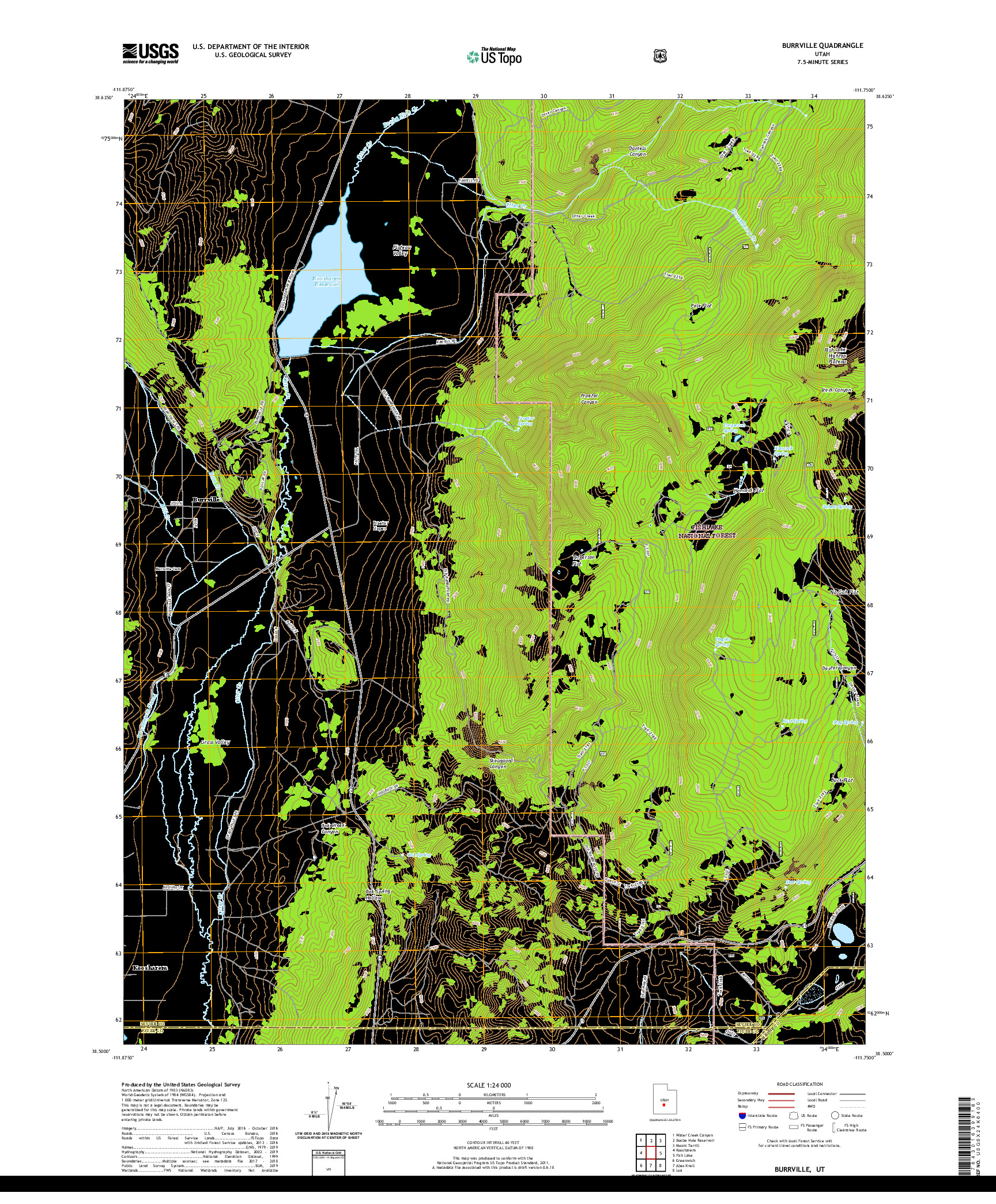 USGS US TOPO 7.5-MINUTE MAP FOR BURRVILLE, UT 2020