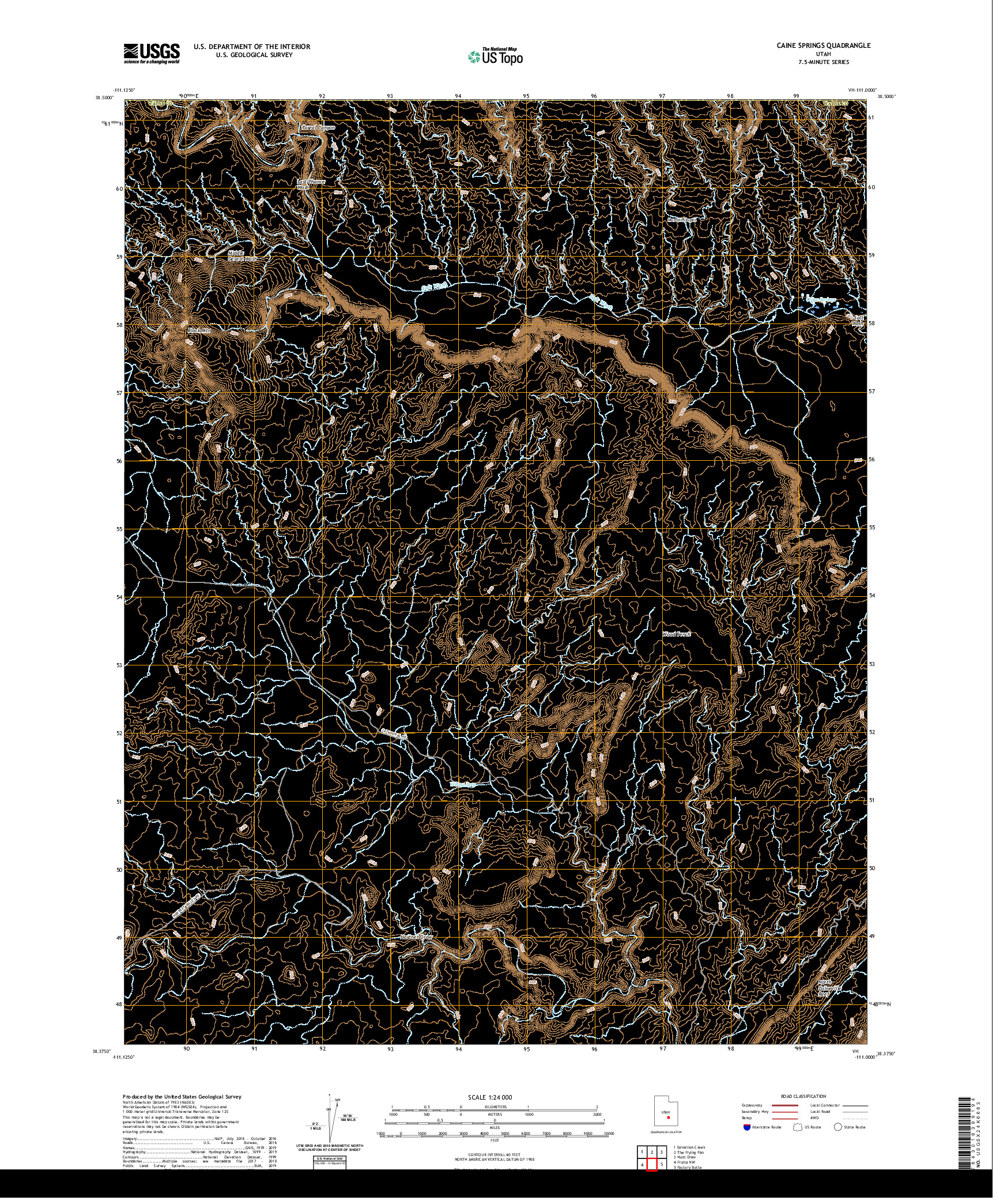 USGS US TOPO 7.5-MINUTE MAP FOR CAINE SPRINGS, UT 2020