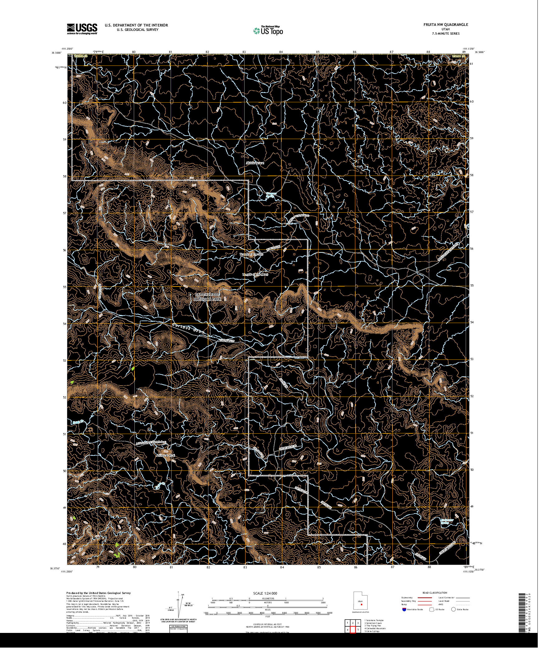 USGS US TOPO 7.5-MINUTE MAP FOR FRUITA NW, UT 2020