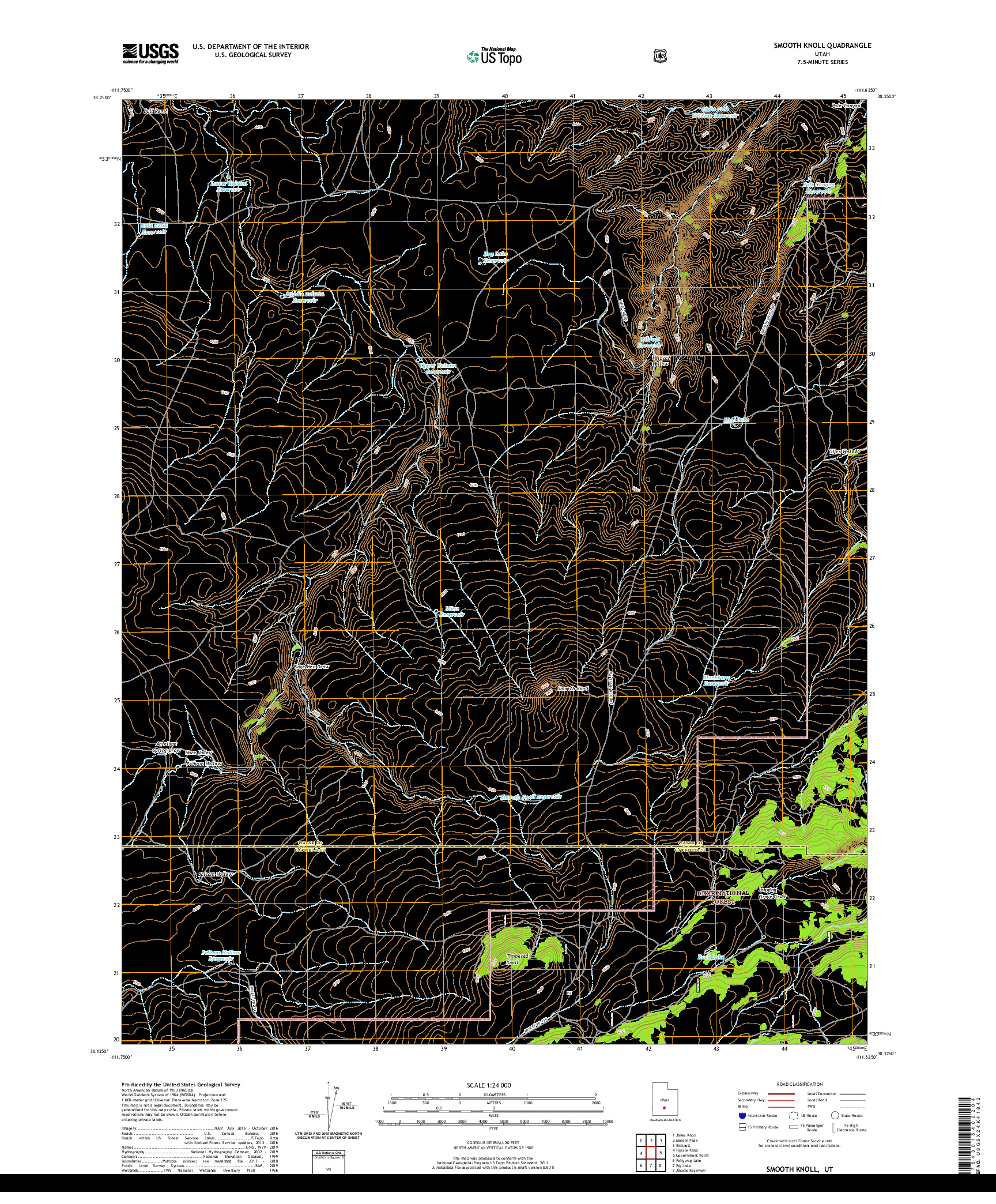 USGS US TOPO 7.5-MINUTE MAP FOR SMOOTH KNOLL, UT 2020