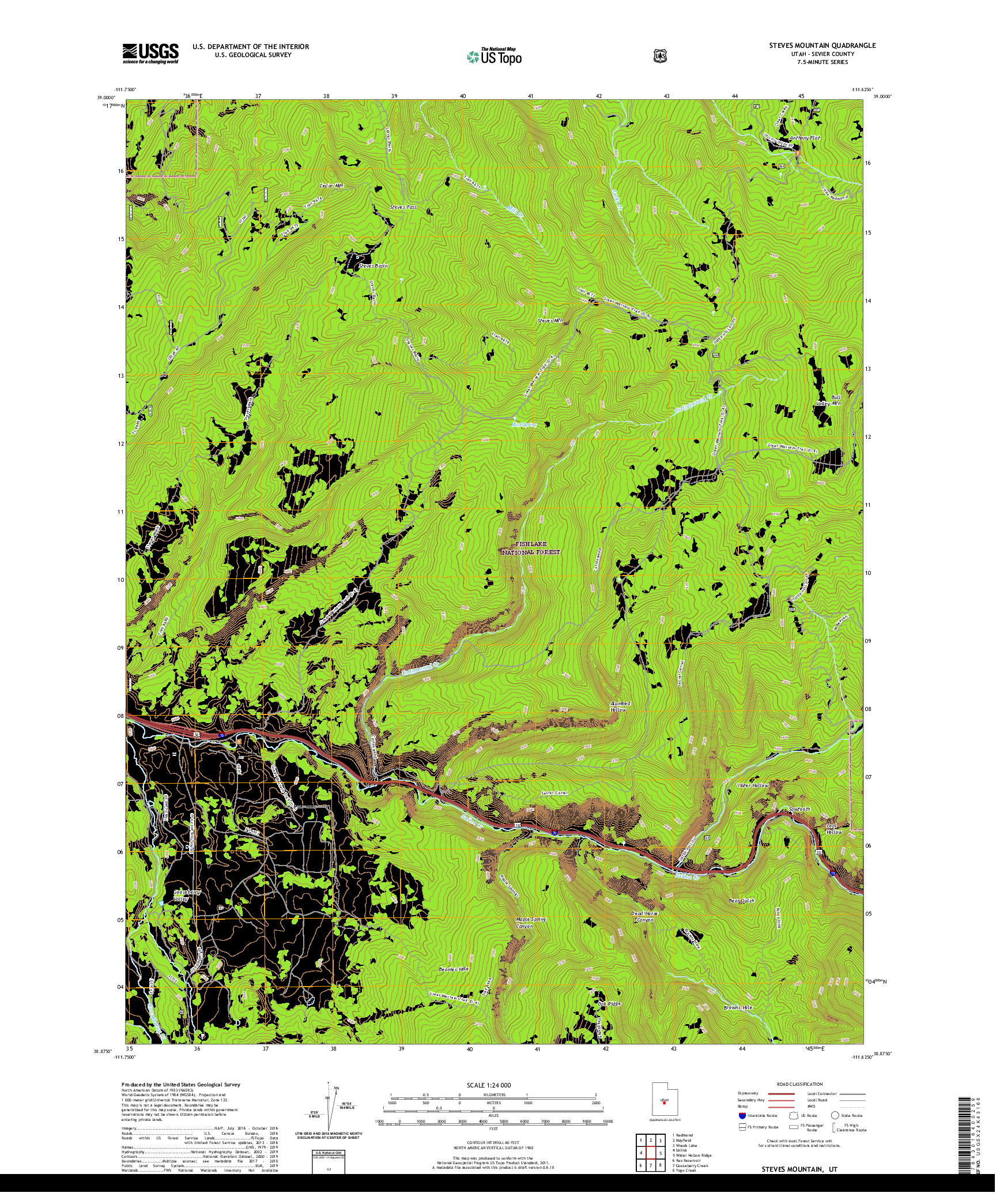 USGS US TOPO 7.5-MINUTE MAP FOR STEVES MOUNTAIN, UT 2020