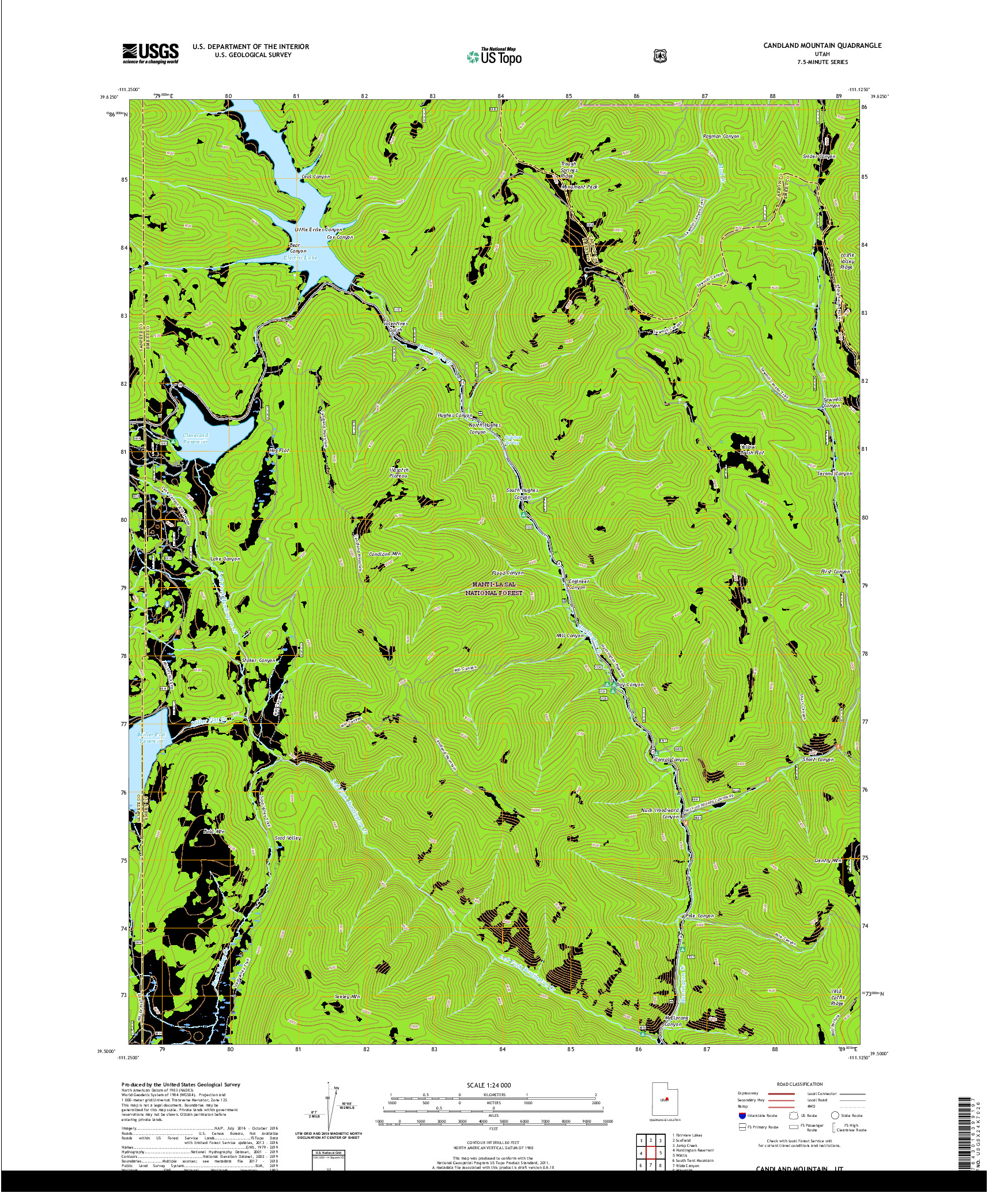 USGS US TOPO 7.5-MINUTE MAP FOR CANDLAND MOUNTAIN, UT 2020