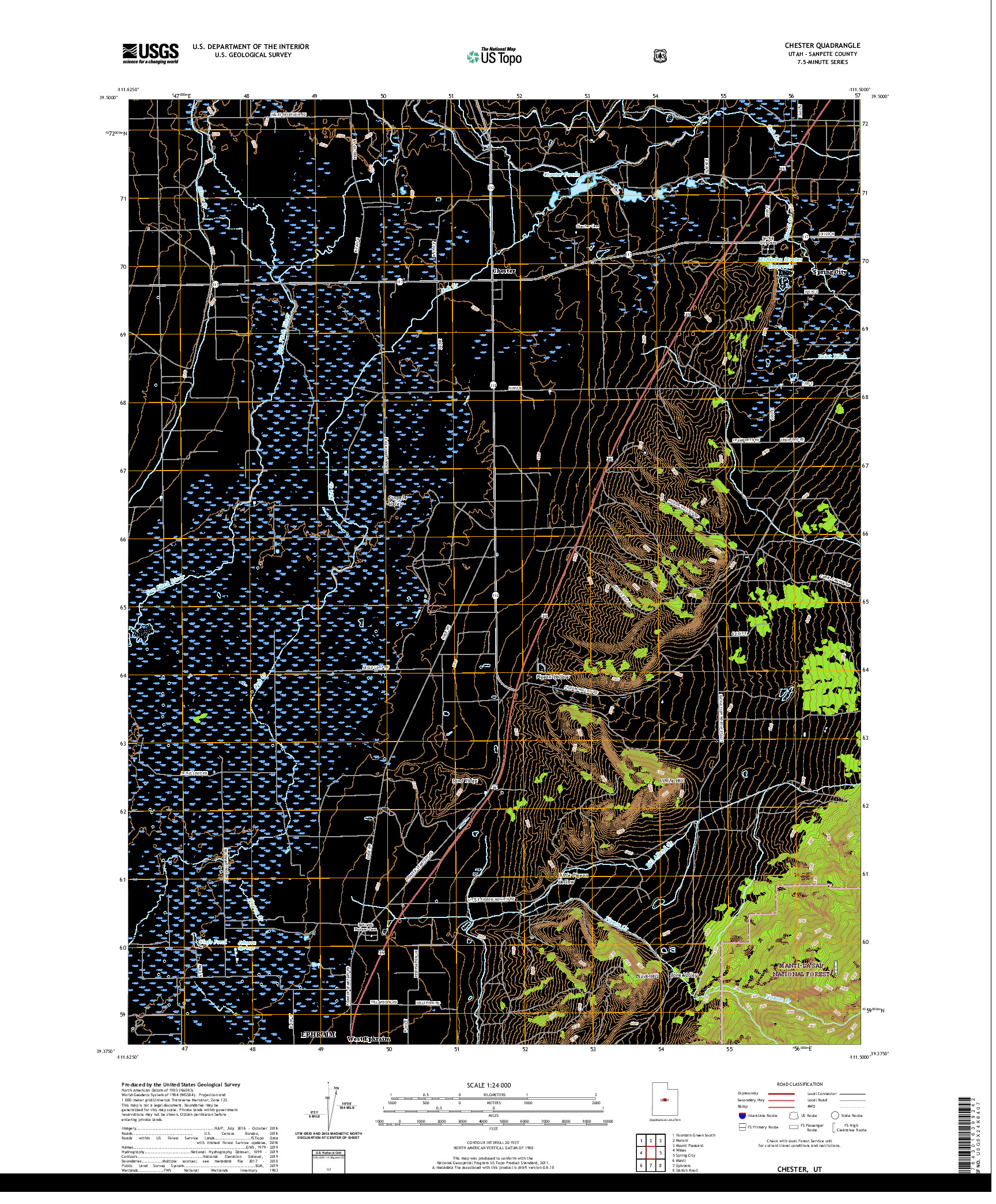 USGS US TOPO 7.5-MINUTE MAP FOR CHESTER, UT 2020