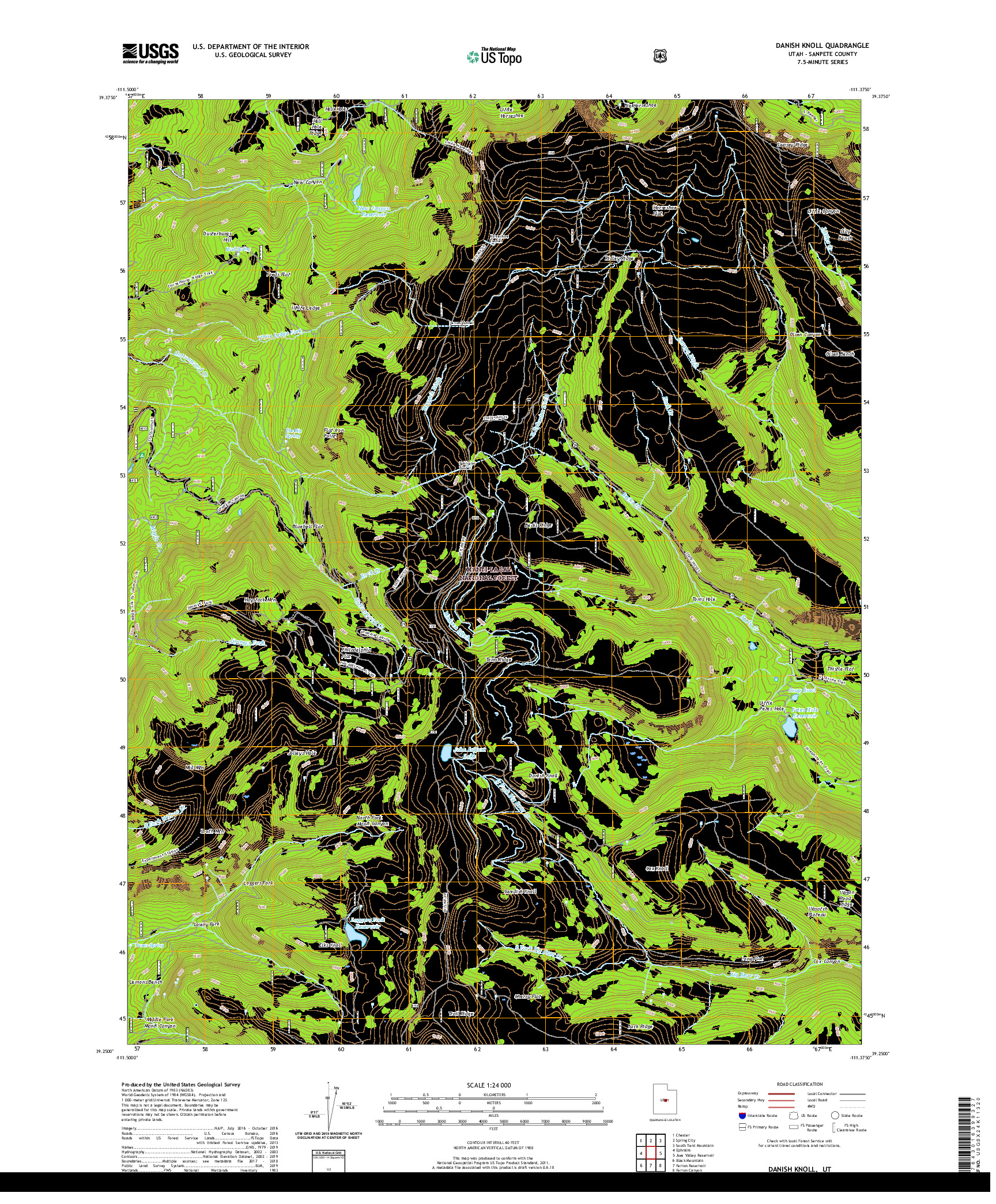 USGS US TOPO 7.5-MINUTE MAP FOR DANISH KNOLL, UT 2020