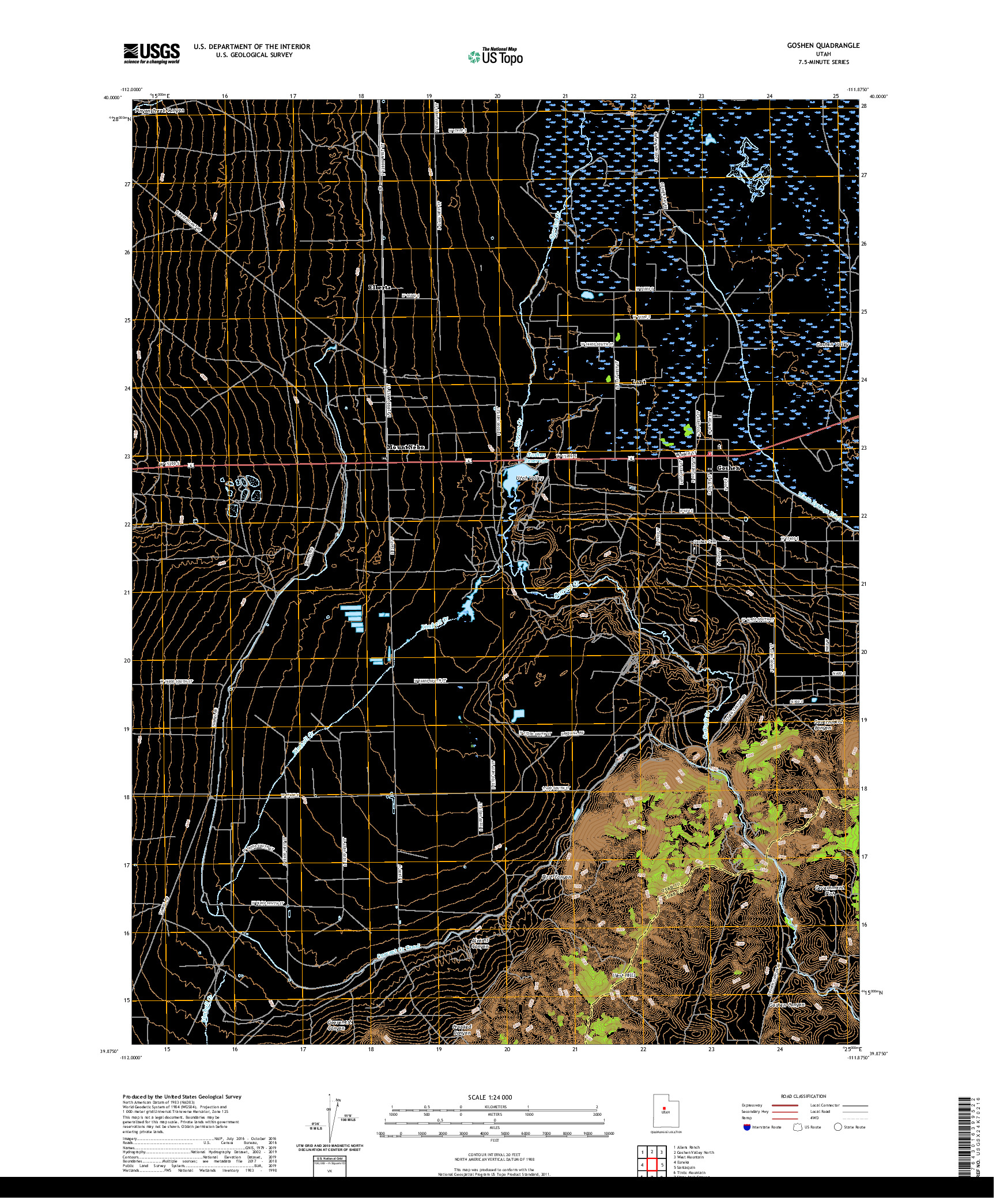 USGS US TOPO 7.5-MINUTE MAP FOR GOSHEN, UT 2020