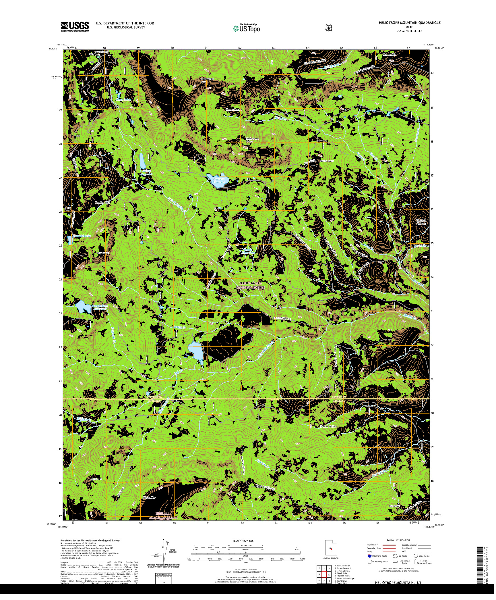 USGS US TOPO 7.5-MINUTE MAP FOR HELIOTROPE MOUNTAIN, UT 2020