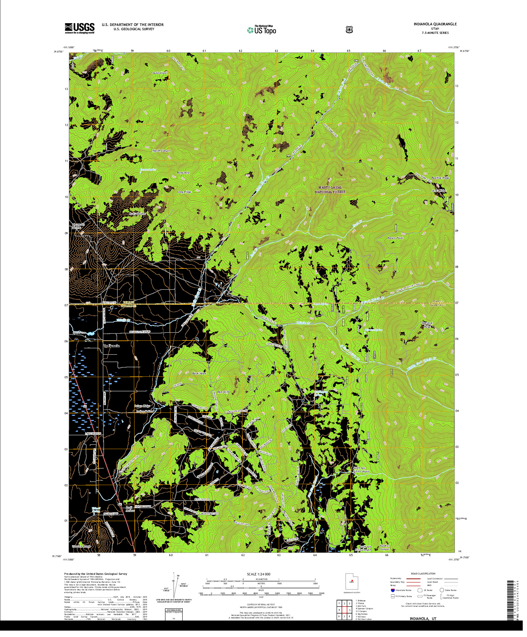 USGS US TOPO 7.5-MINUTE MAP FOR INDIANOLA, UT 2020