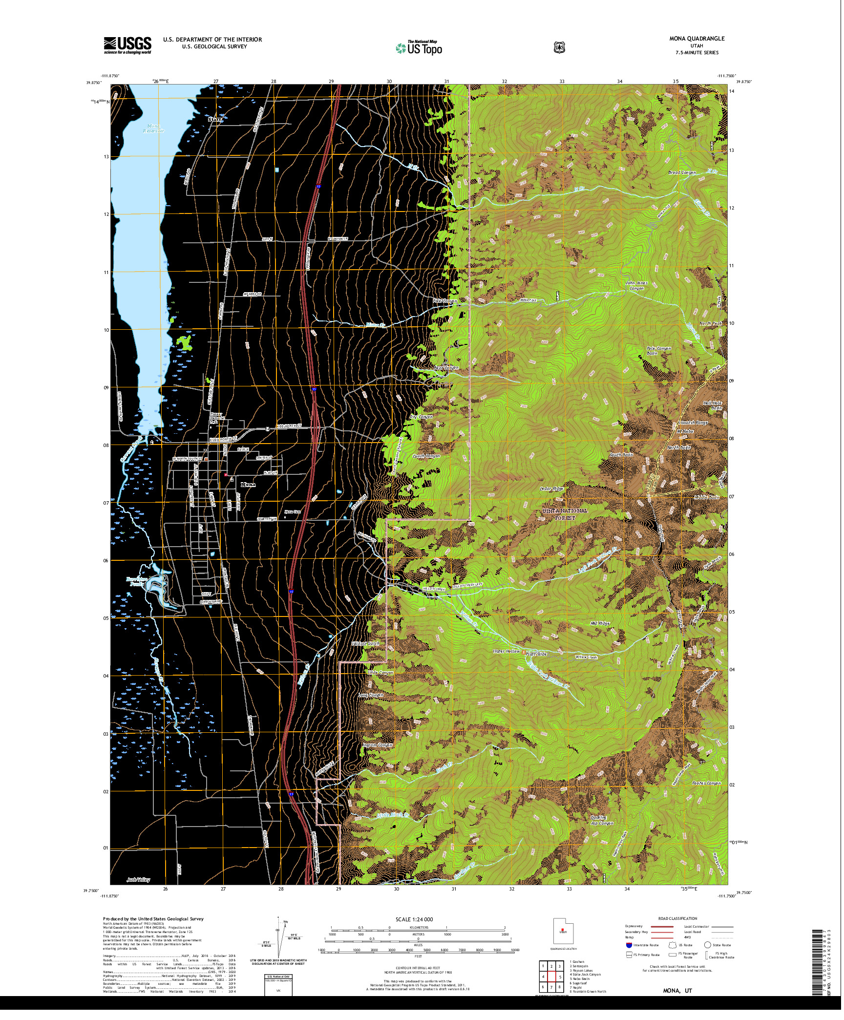 USGS US TOPO 7.5-MINUTE MAP FOR MONA, UT 2020