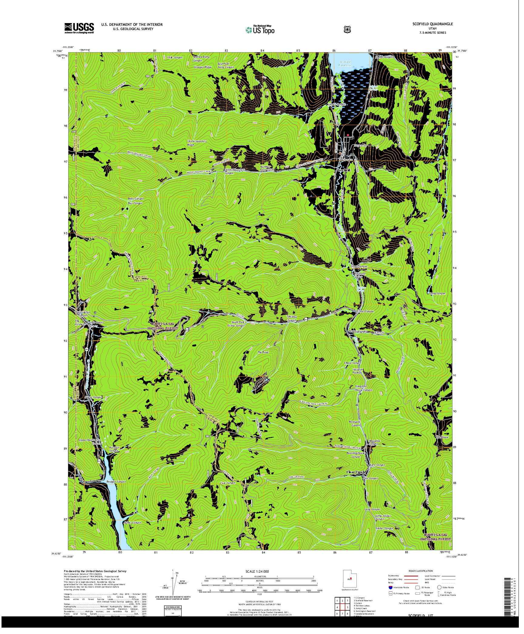 USGS US TOPO 7.5-MINUTE MAP FOR SCOFIELD, UT 2020