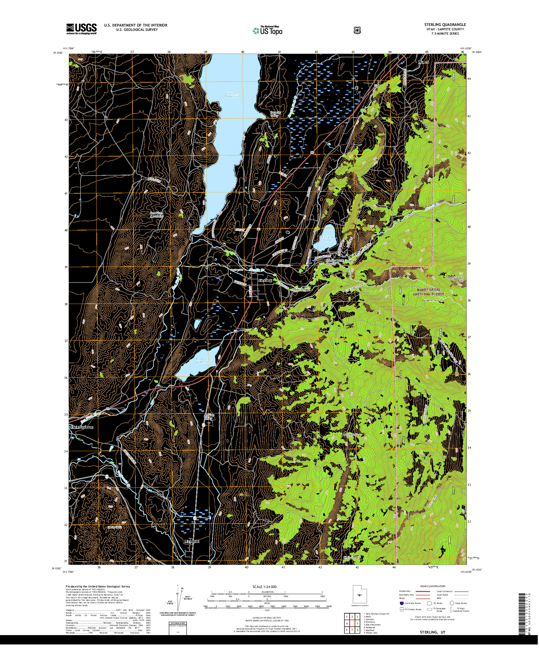 USGS US TOPO 7.5-MINUTE MAP FOR STERLING, UT 2020