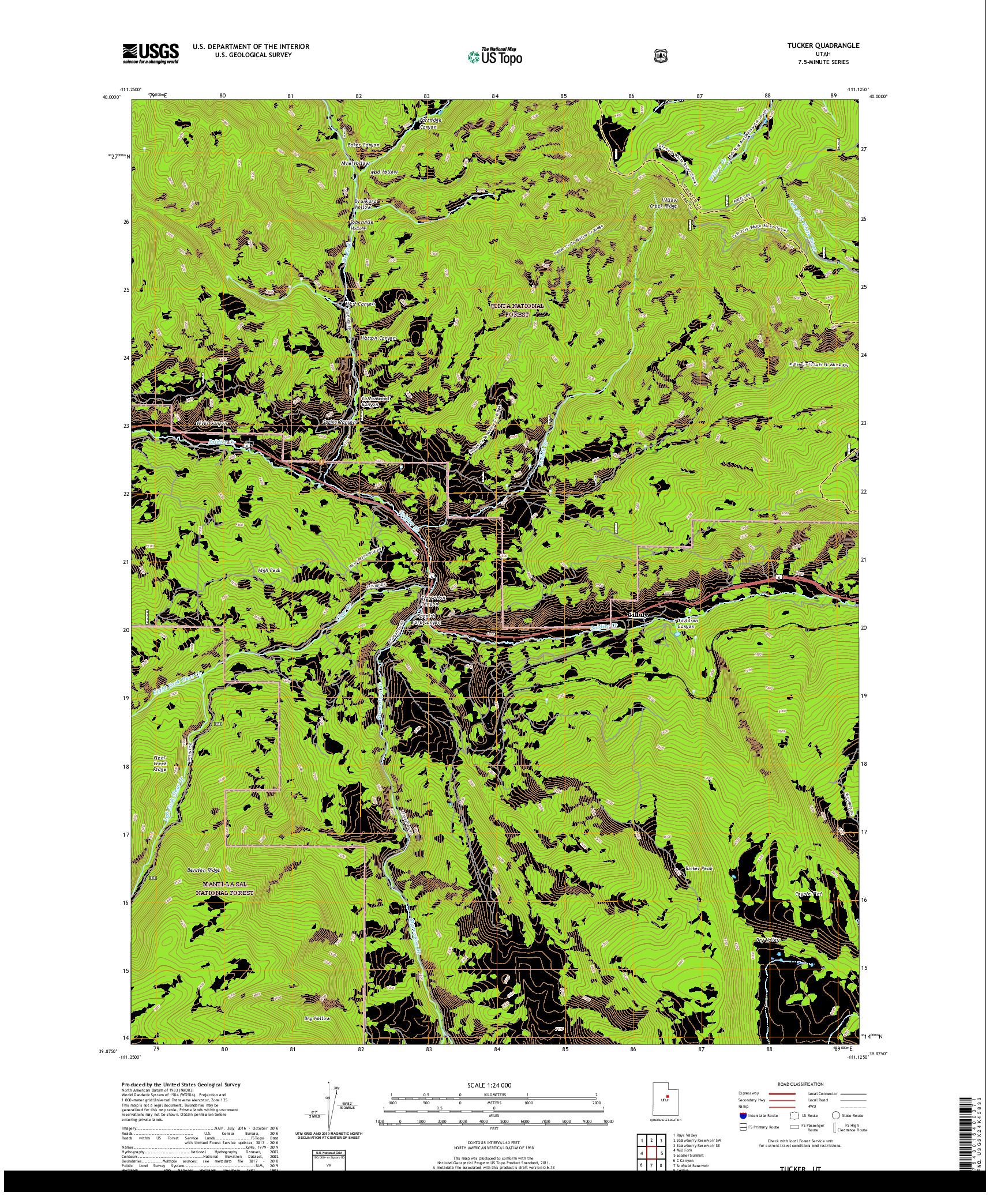 USGS US TOPO 7.5-MINUTE MAP FOR TUCKER, UT 2020