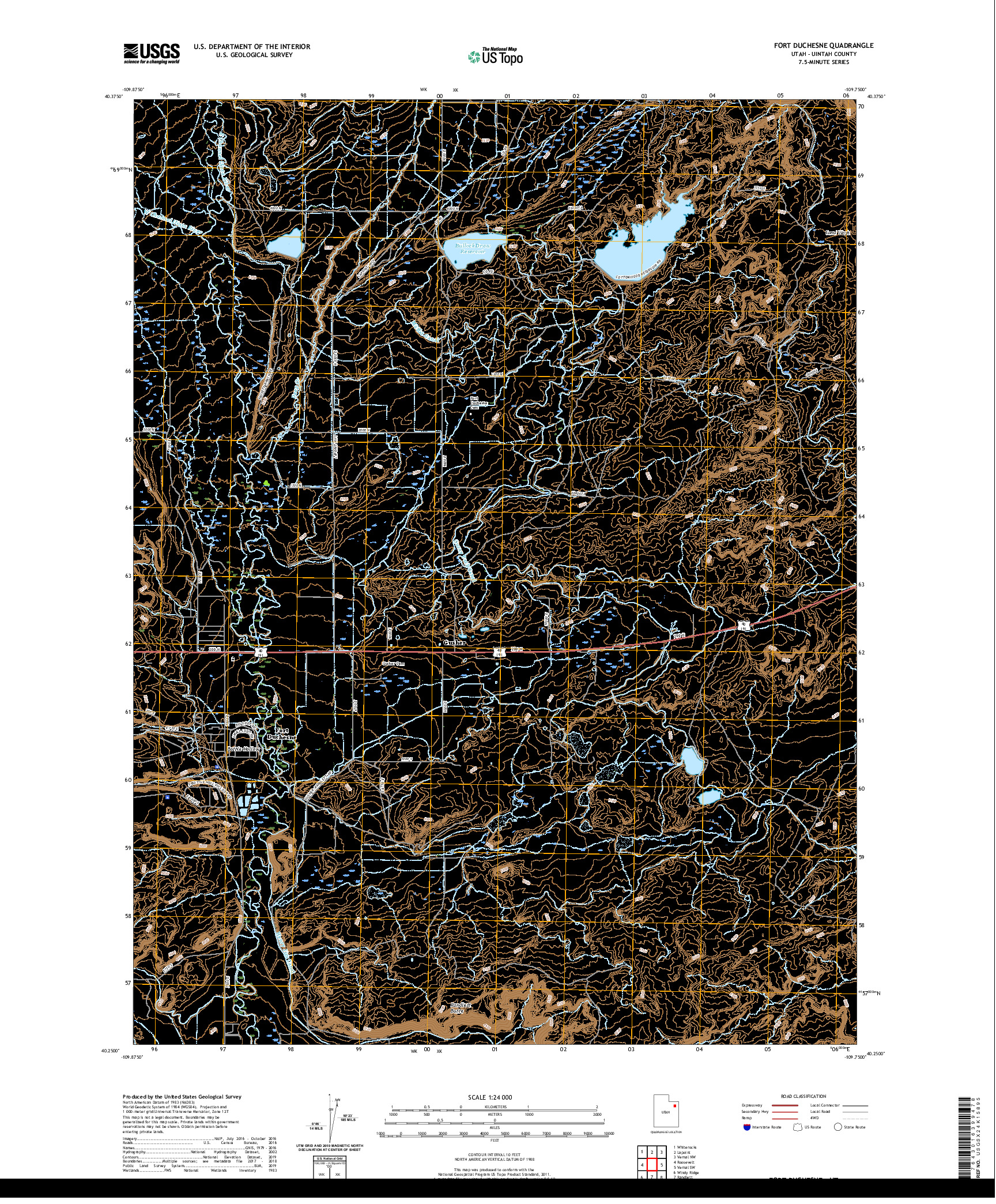 USGS US TOPO 7.5-MINUTE MAP FOR FORT DUCHESNE, UT 2020
