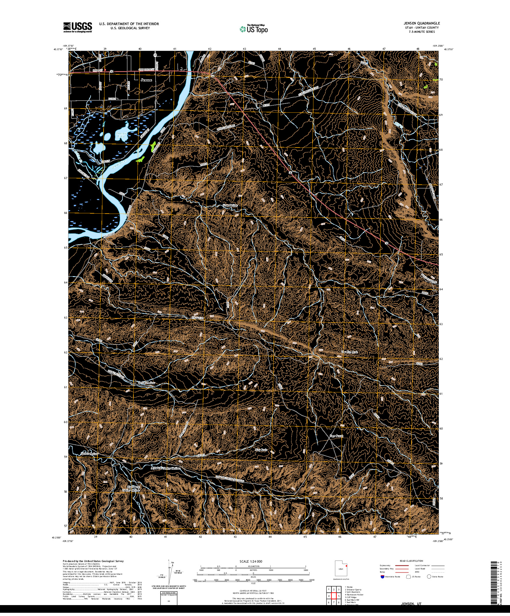 USGS US TOPO 7.5-MINUTE MAP FOR JENSEN, UT 2020