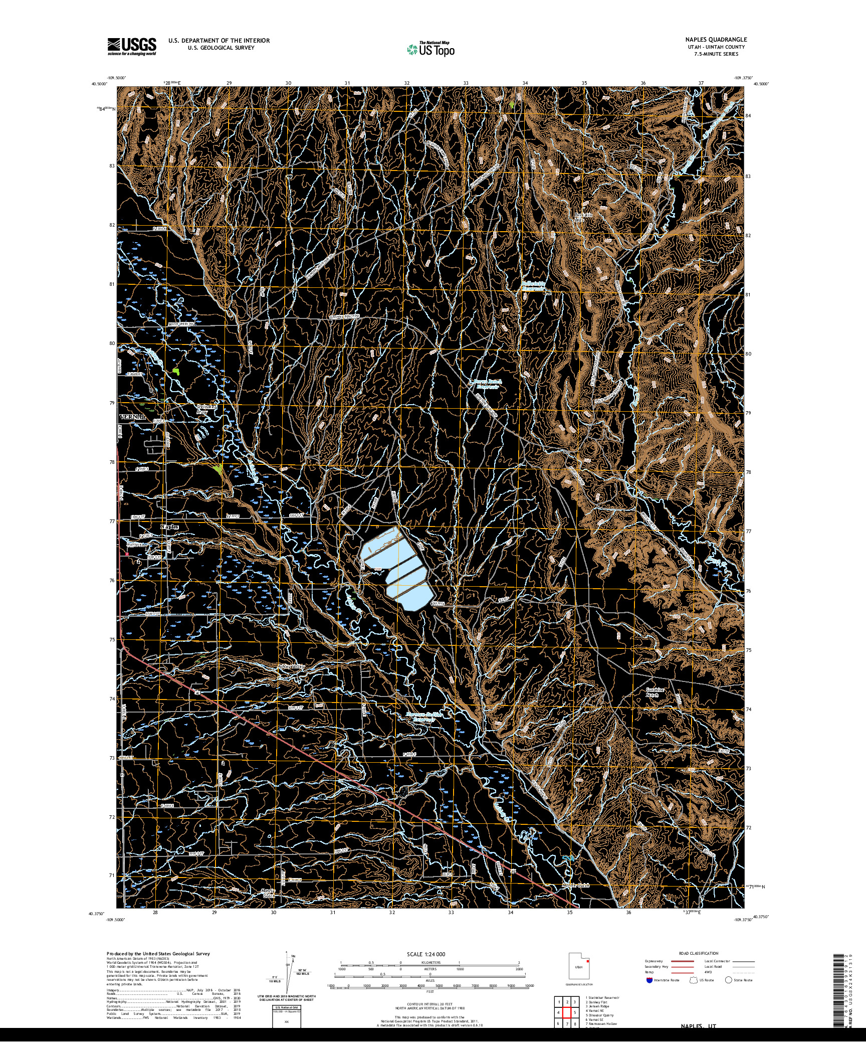 USGS US TOPO 7.5-MINUTE MAP FOR NAPLES, UT 2020