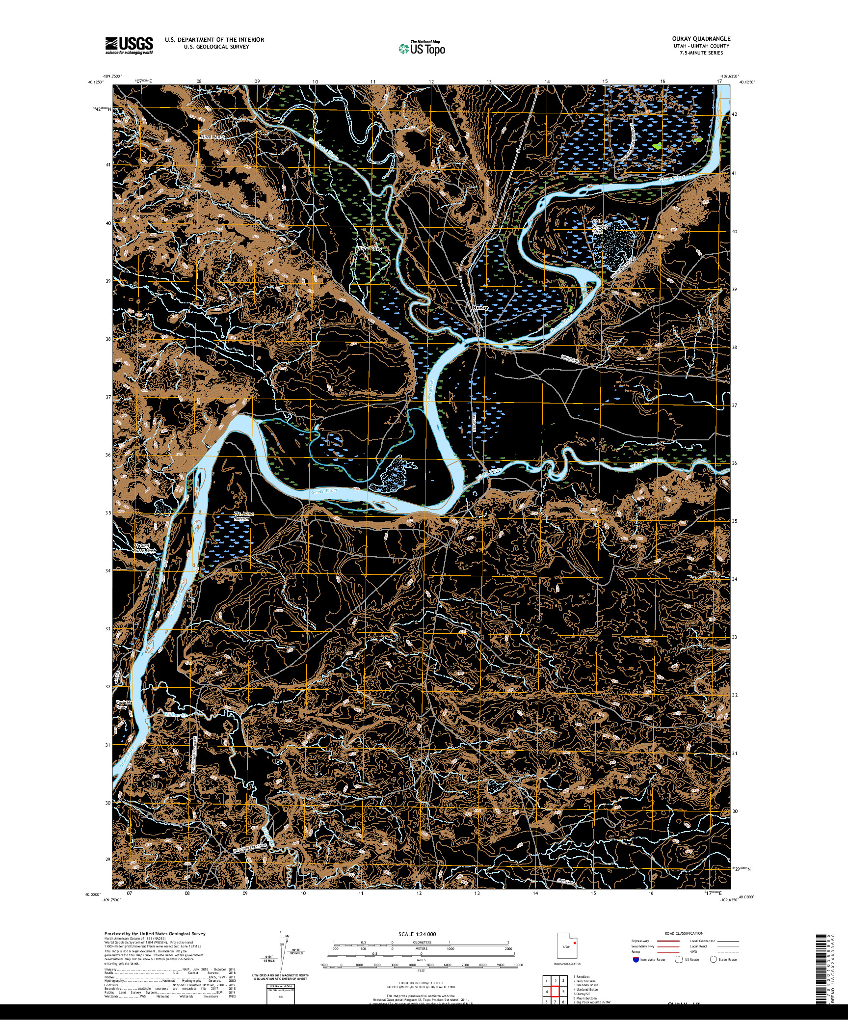 USGS US TOPO 7.5-MINUTE MAP FOR OURAY, UT 2020