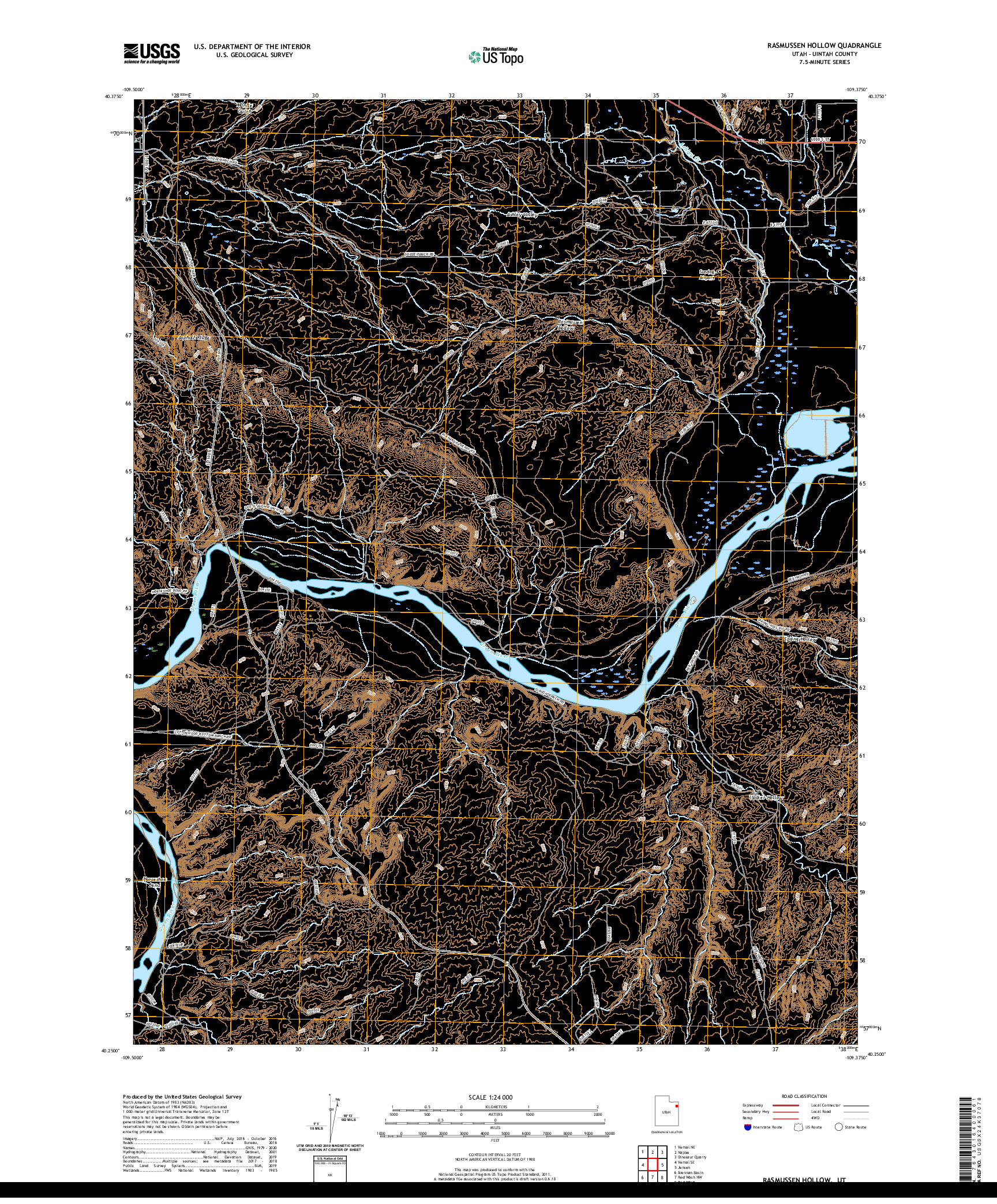 USGS US TOPO 7.5-MINUTE MAP FOR RASMUSSEN HOLLOW, UT 2020
