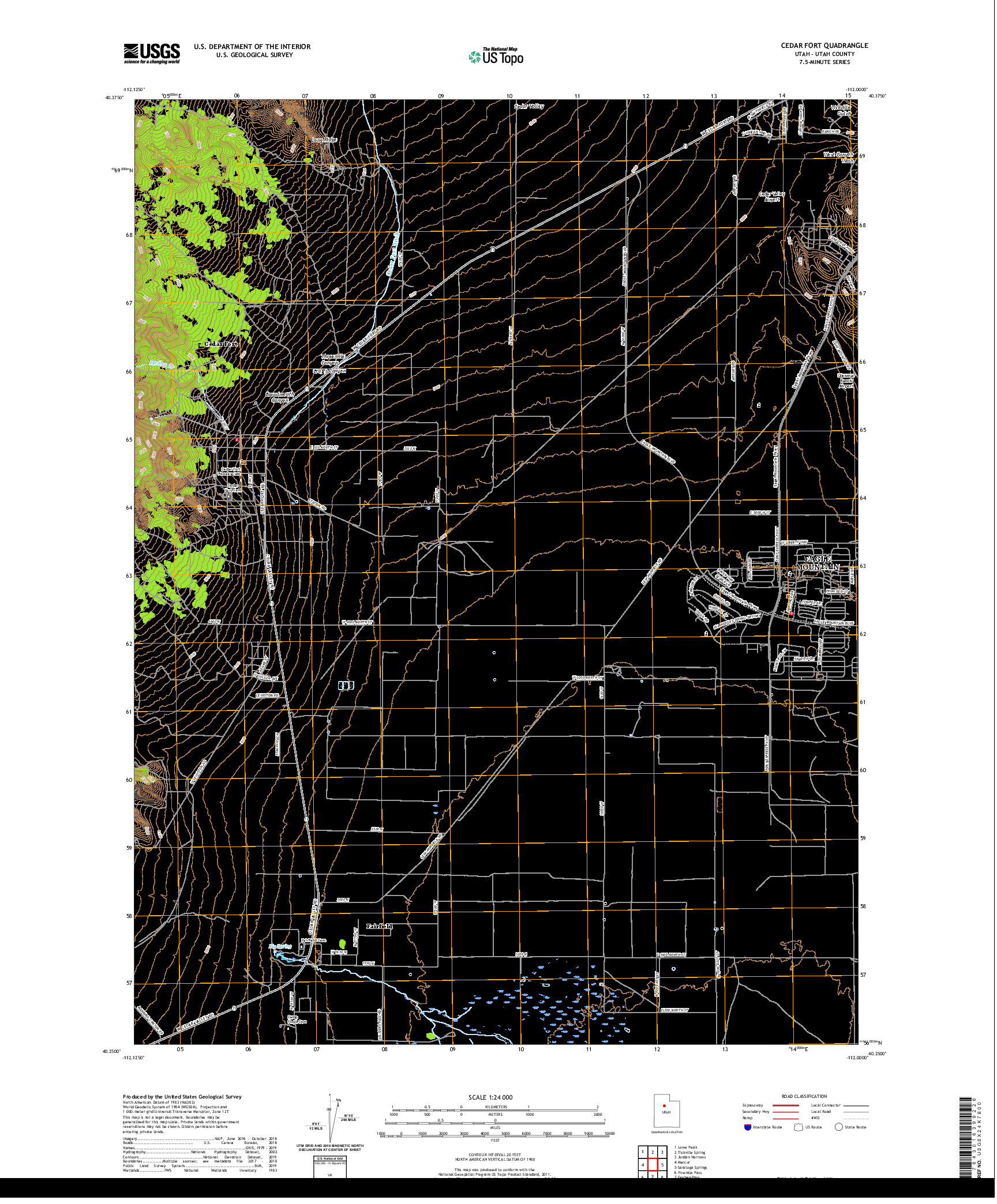 USGS US TOPO 7.5-MINUTE MAP FOR CEDAR FORT, UT 2020