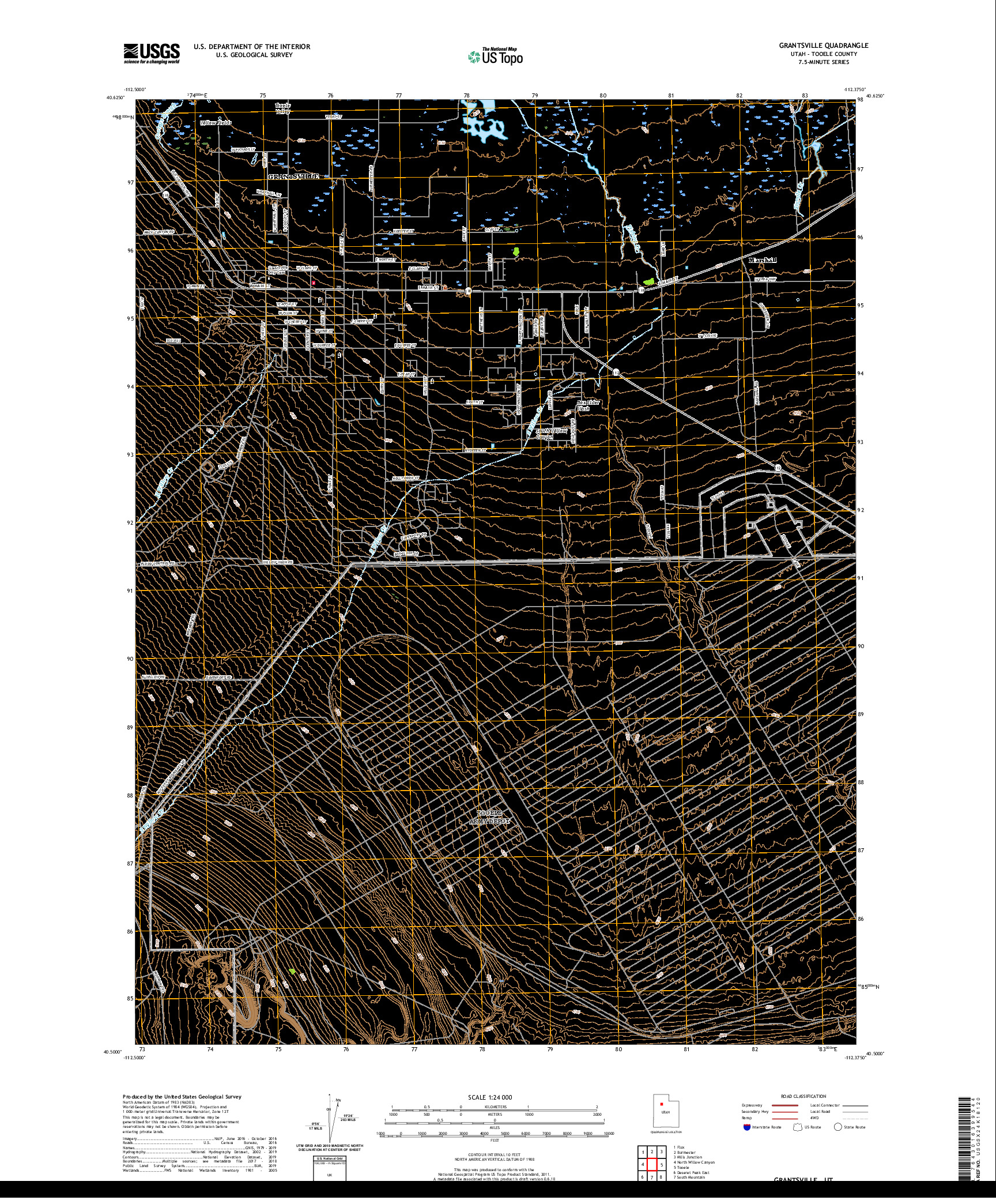USGS US TOPO 7.5-MINUTE MAP FOR GRANTSVILLE, UT 2020