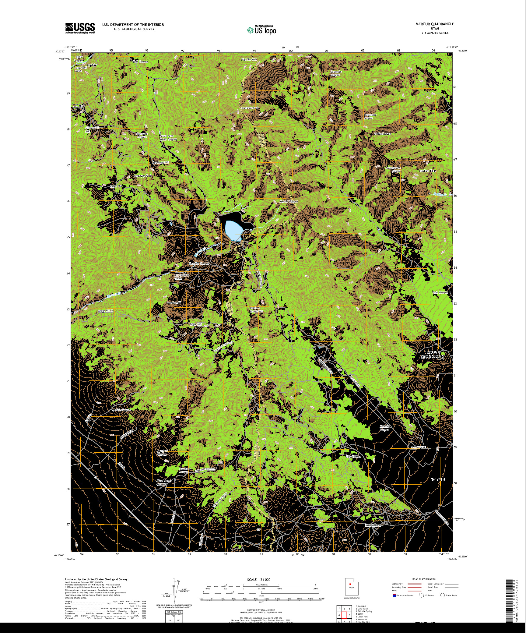USGS US TOPO 7.5-MINUTE MAP FOR MERCUR, UT 2020