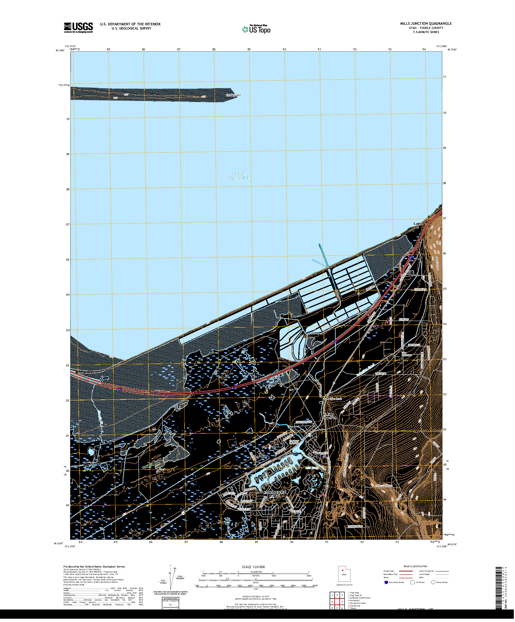 USGS US TOPO 7.5-MINUTE MAP FOR MILLS JUNCTION, UT 2020