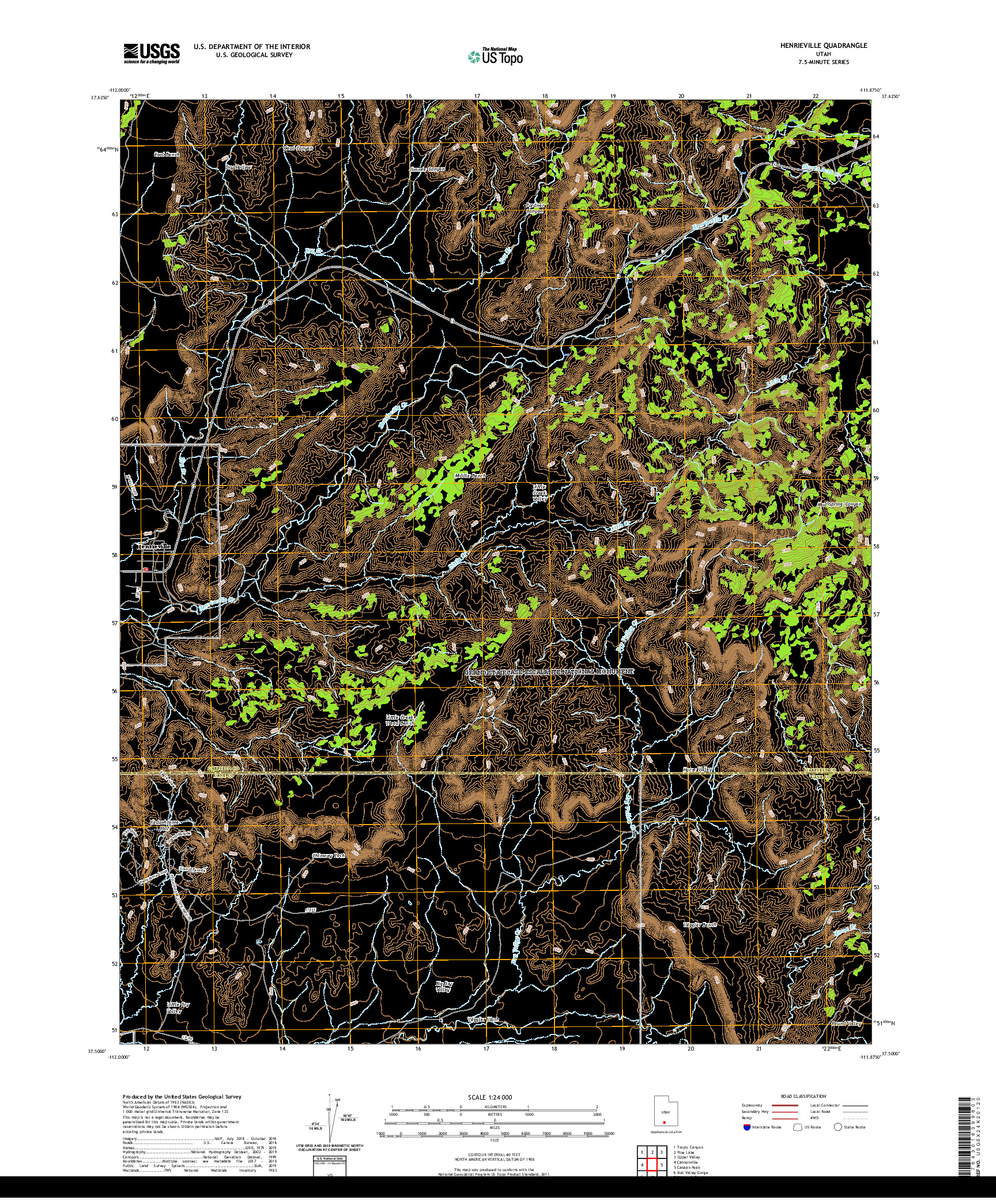 USGS US TOPO 7.5-MINUTE MAP FOR HENRIEVILLE, UT 2020