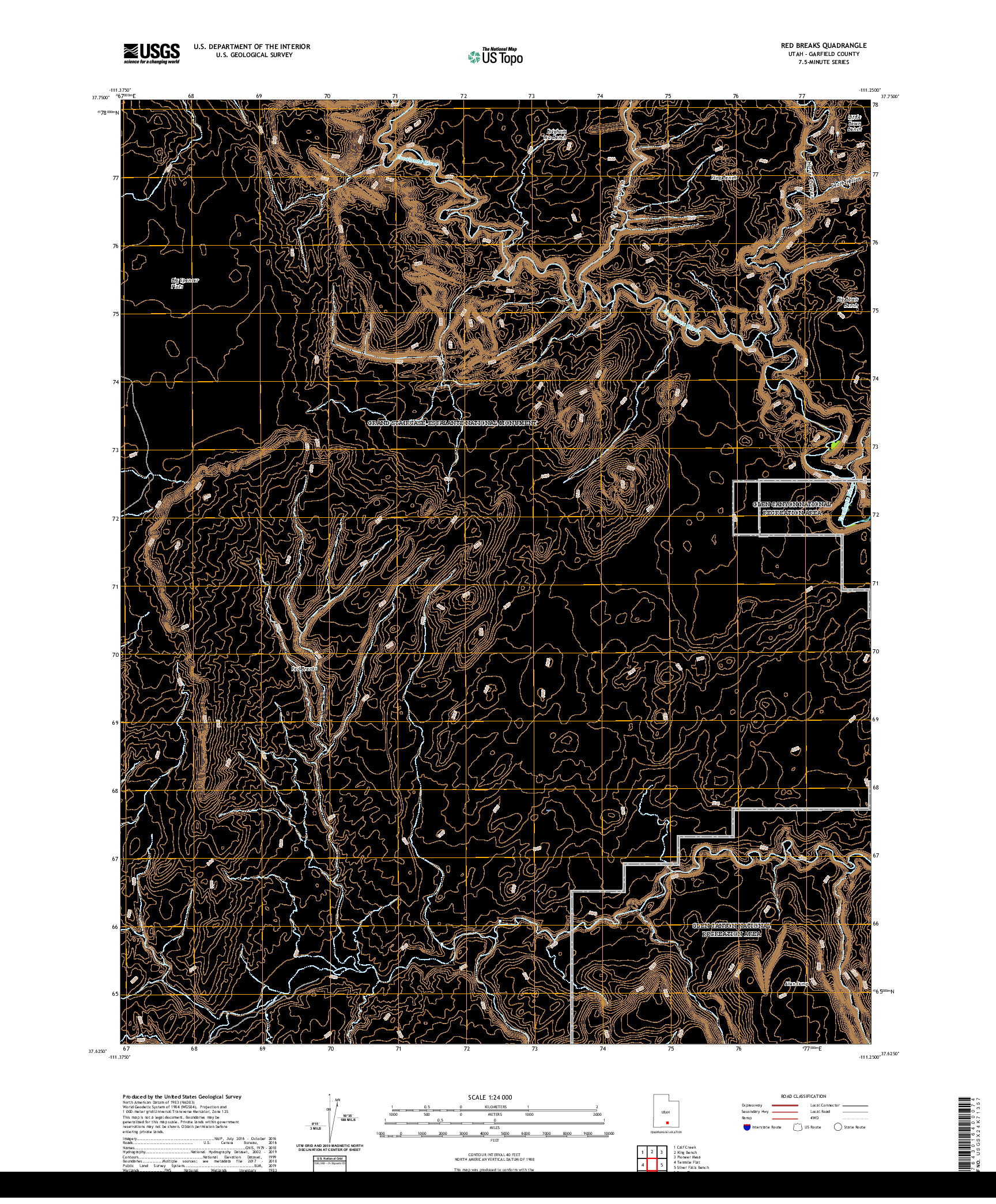 USGS US TOPO 7.5-MINUTE MAP FOR RED BREAKS, UT 2020