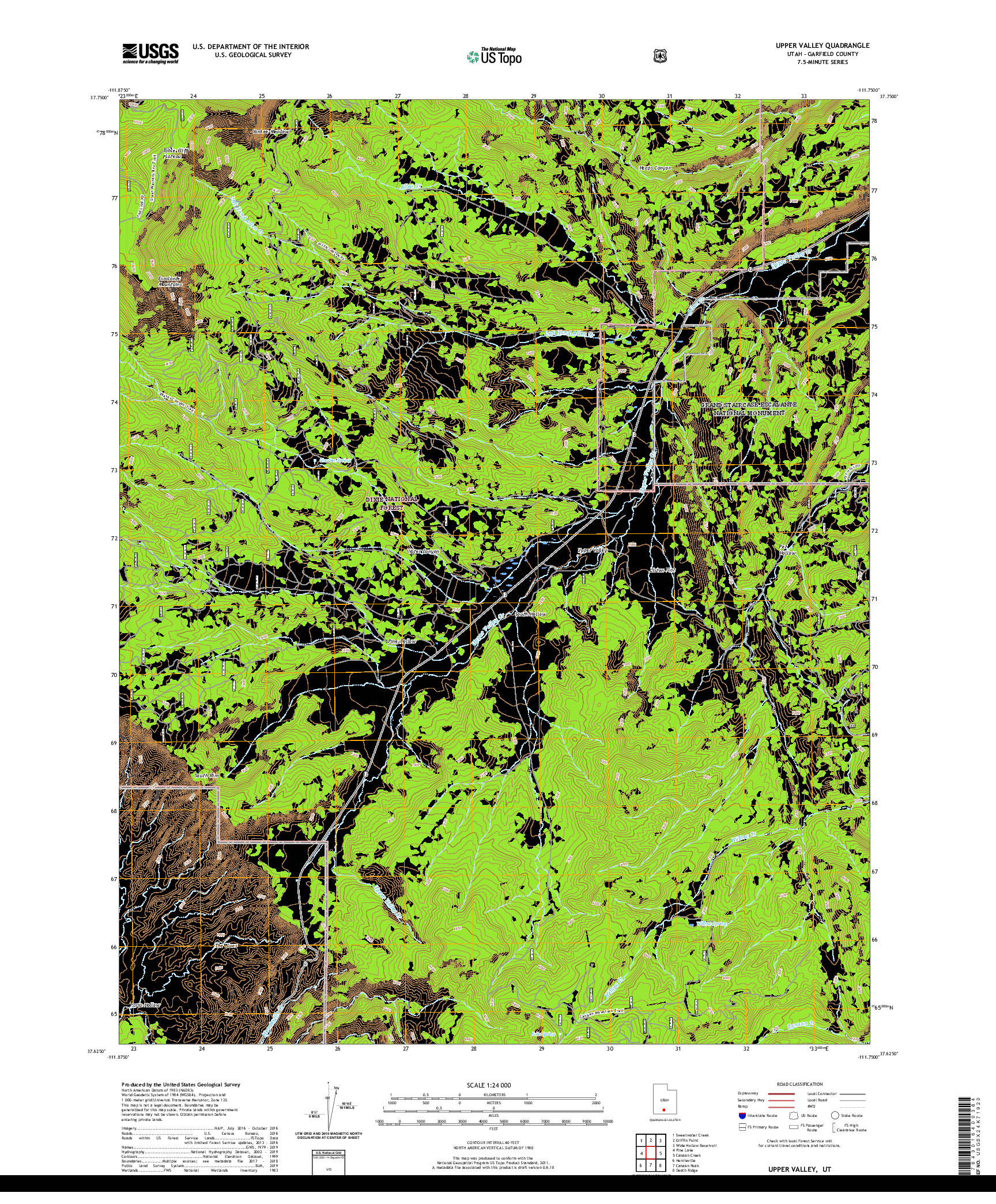 USGS US TOPO 7.5-MINUTE MAP FOR UPPER VALLEY, UT 2020